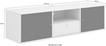 Hammel Furniture TV-Board Mistral Fernsehschrank, Medienmöbel, Hängend, mit Türen mit Akustikstoff, Kabeldurchführung, Lowboard, B: 161,5 cm