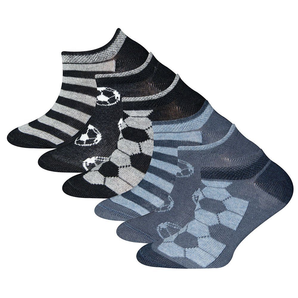 Ewers Sneakersocken Sneaker Socken Fussball/Ringel (6-Paar)