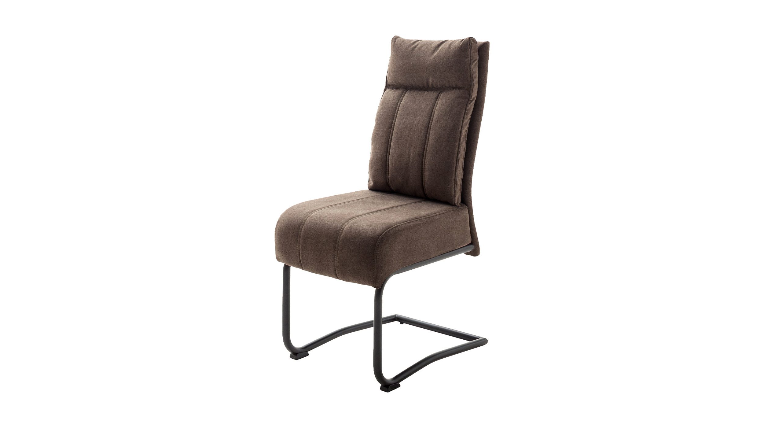 Massivart® Freischwinger mit Taschenfederkern, Microfaser Antiklook, Esszimmerstuhl, »Azul«, praktischer Griff am Rücken · Metallgestell schwarz matt