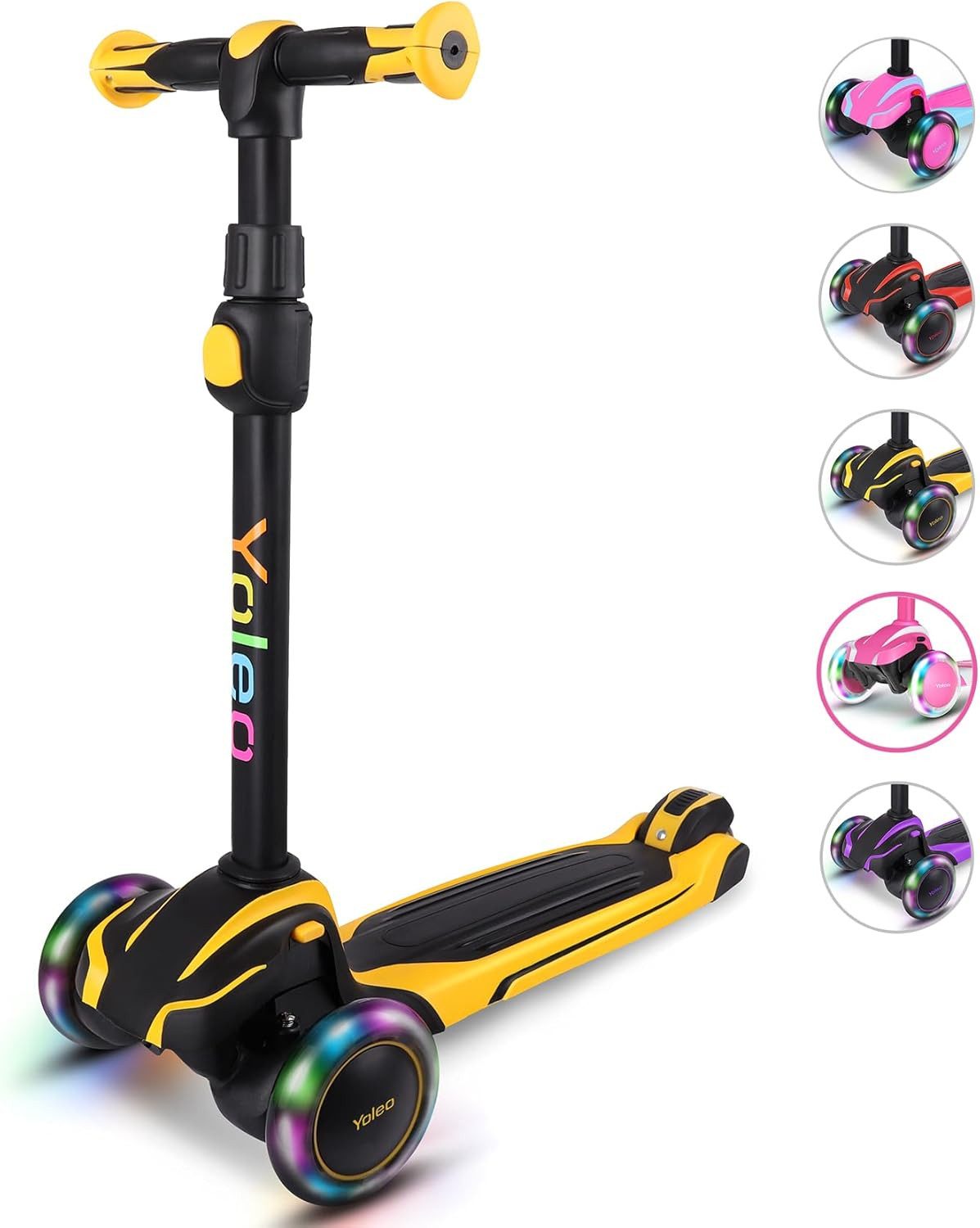 YOLEO Dreiradscooter, LED, 4-fach höhenverstellbar