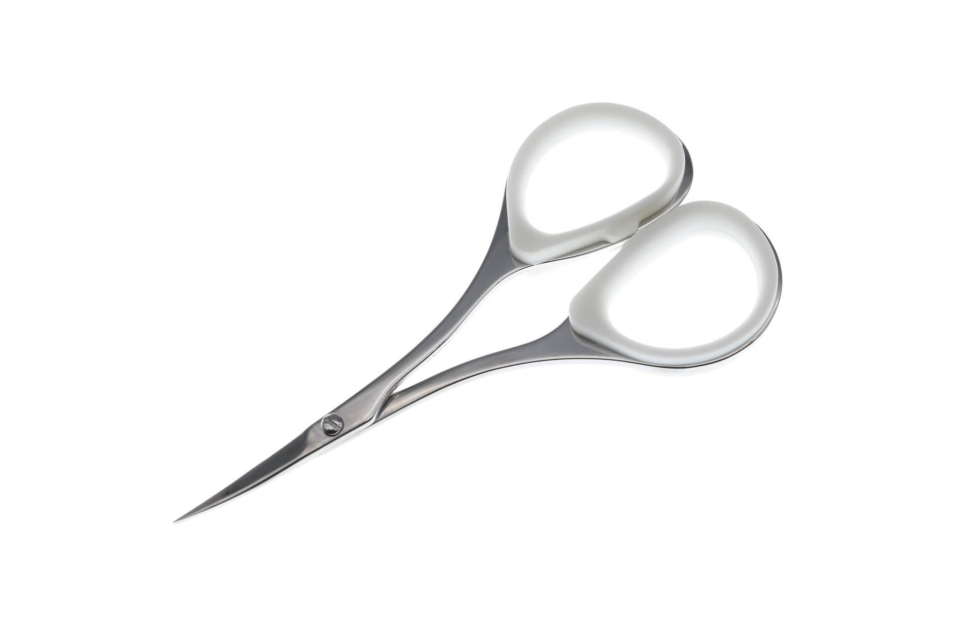 Seki EDGE Augenbrauenschere SS-903, Made in Japan, 90mm, Gebogene Kosmetikschere für Gesichtshaare, Soft-Touch-Ringe