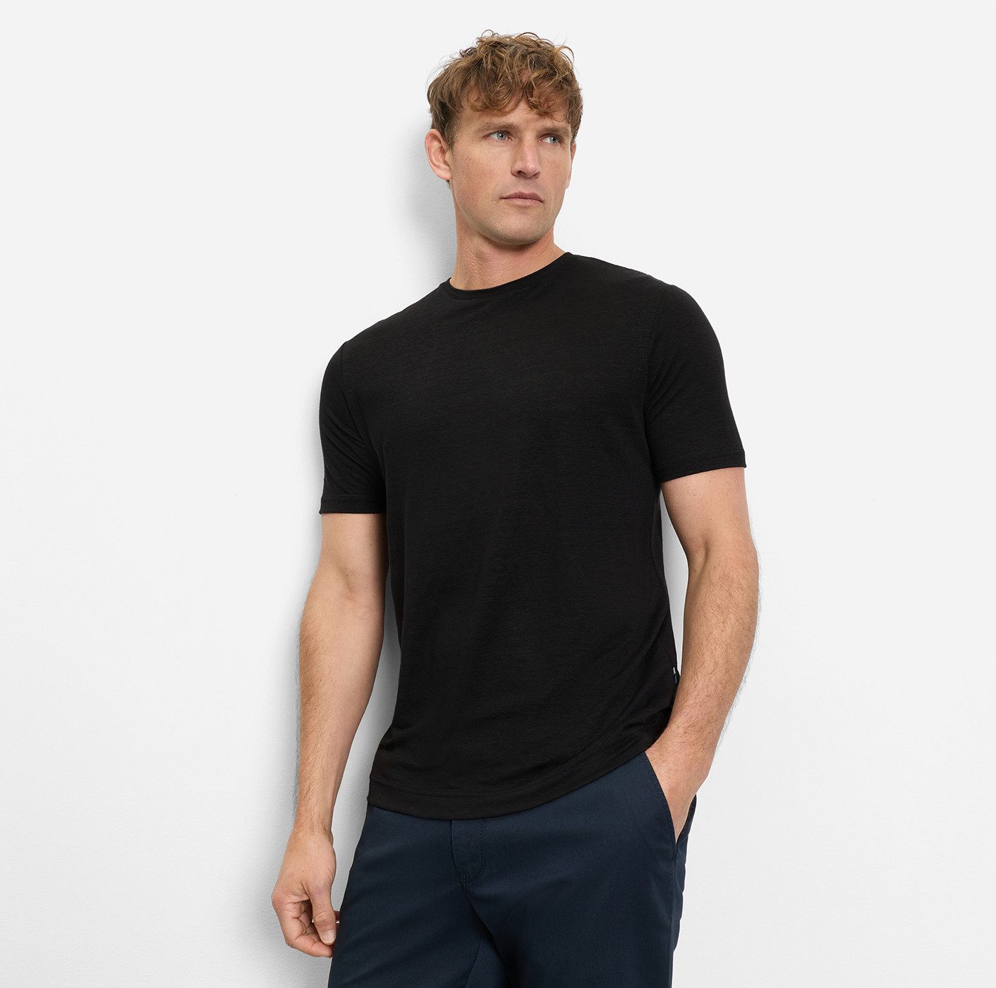 OLYMP Rundhalsshirt aus Leinen günstig online kaufen