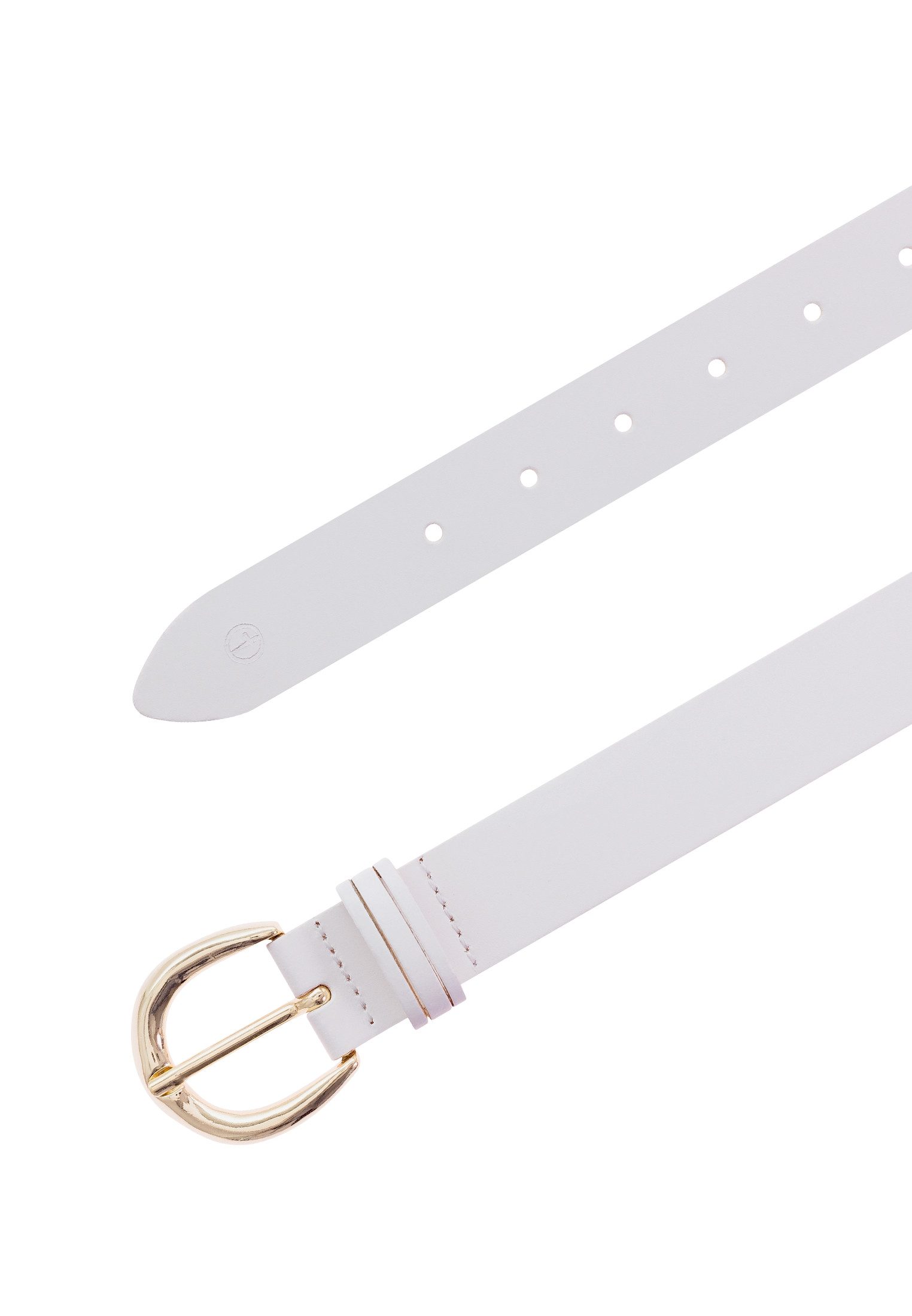 Tamaris Ledergürtel "Clara Gold" 3cm breit, schlichte Dornschnalle in Gold, dezentes Markenlogo