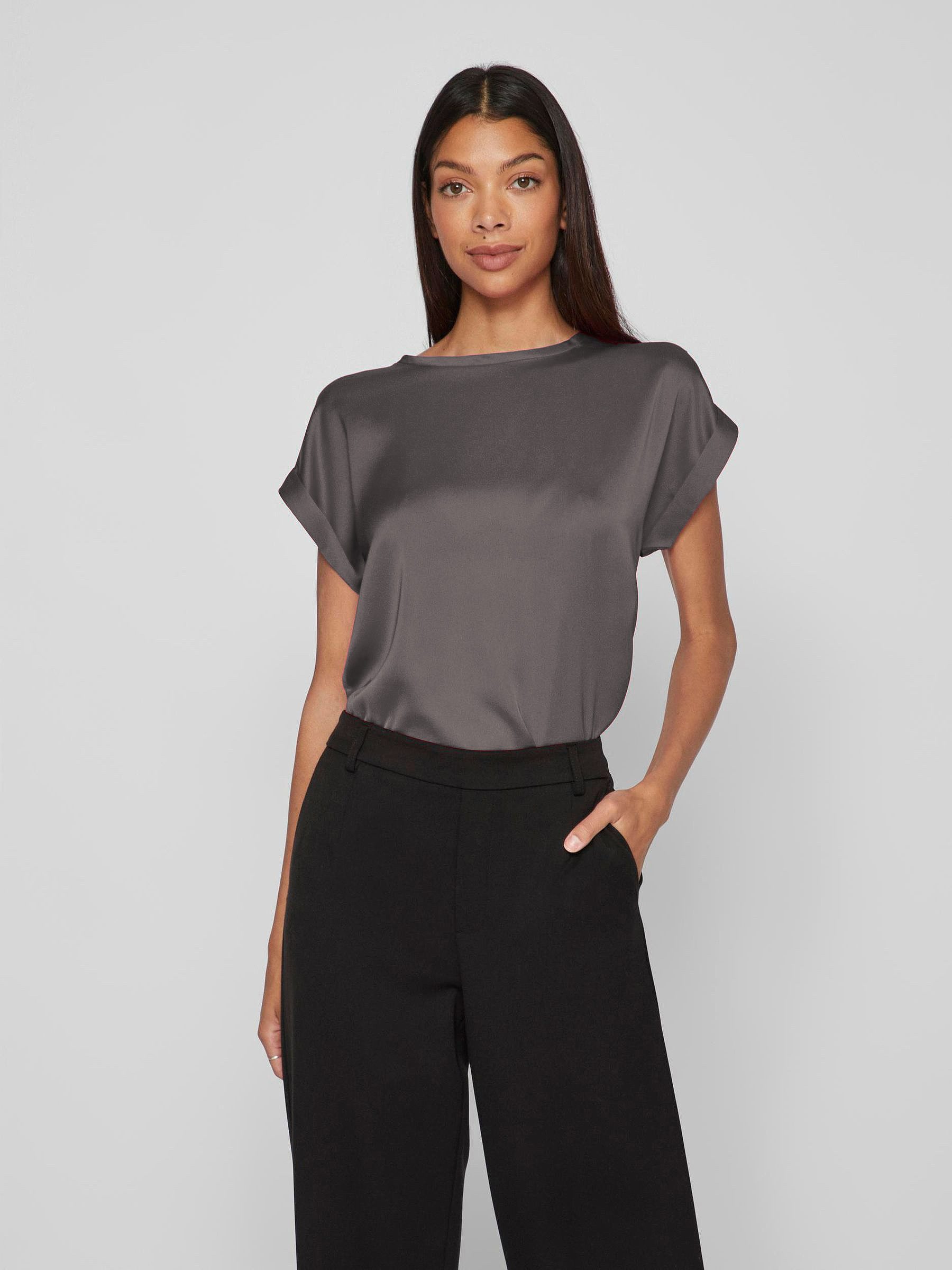 Vila T-Shirt Satin Blusen Kurzarm Basic günstig online kaufen