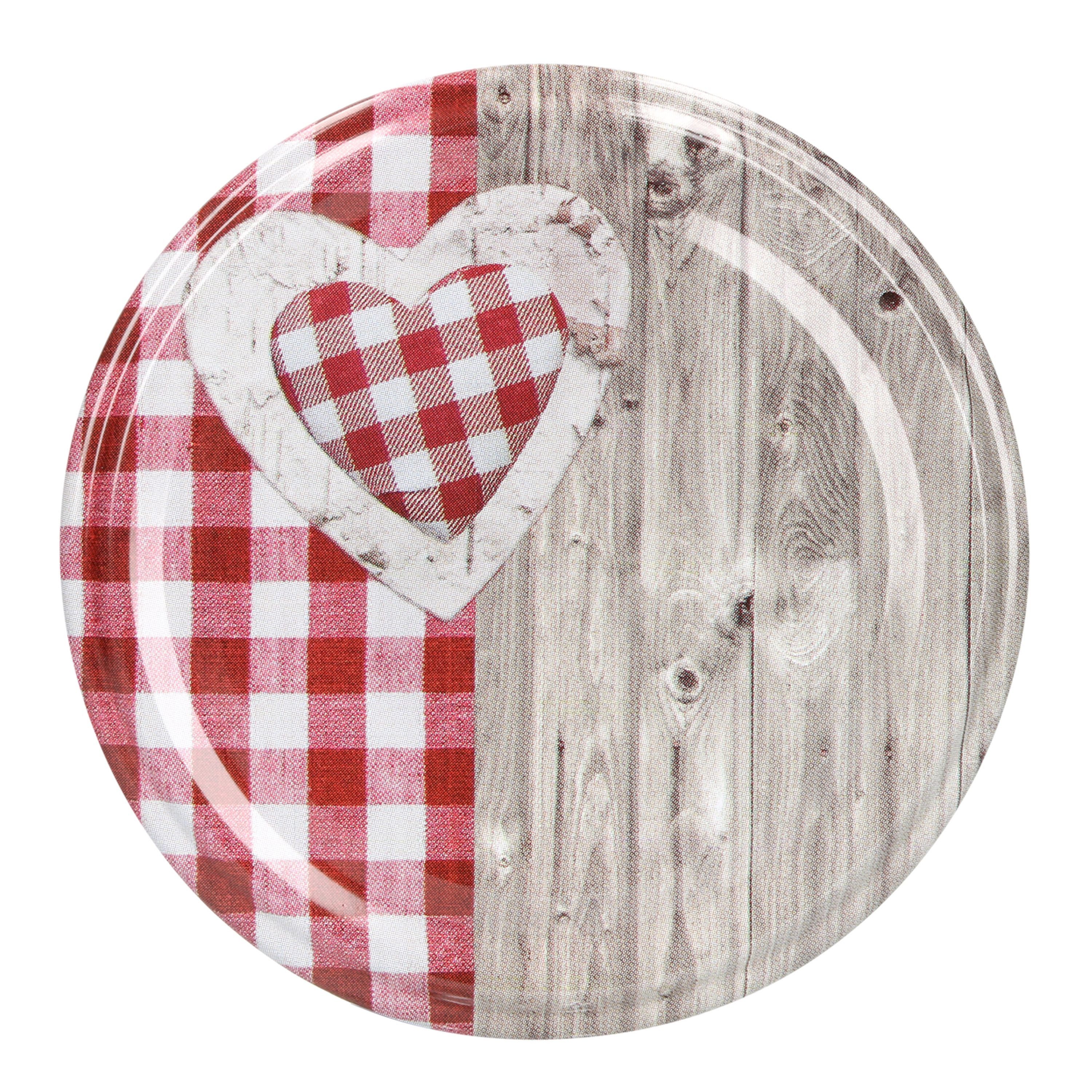 MamboCat Einmachglas 40er Set Sturzglas 230 ml To 82 Holz Herz rot Deckel incl. Rezeptheft, Glas – Bild 4 von 5