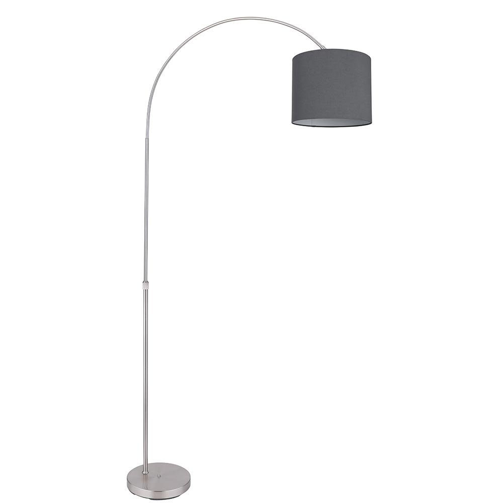etc-shop Stehlampe Bogenlampe, inklusive, Bogenstehlampe gebogen Stoffschirm nicht LED Leuchtmittel