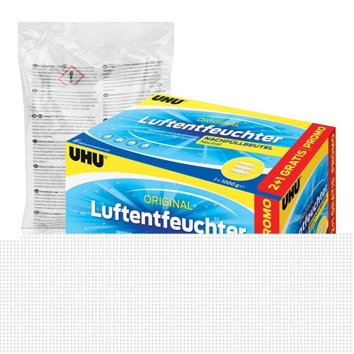 UHU Luftentfeuchter UHU original Luftentfeuchter Nachfüllbeutel 1000g - Duftneutral (4er P