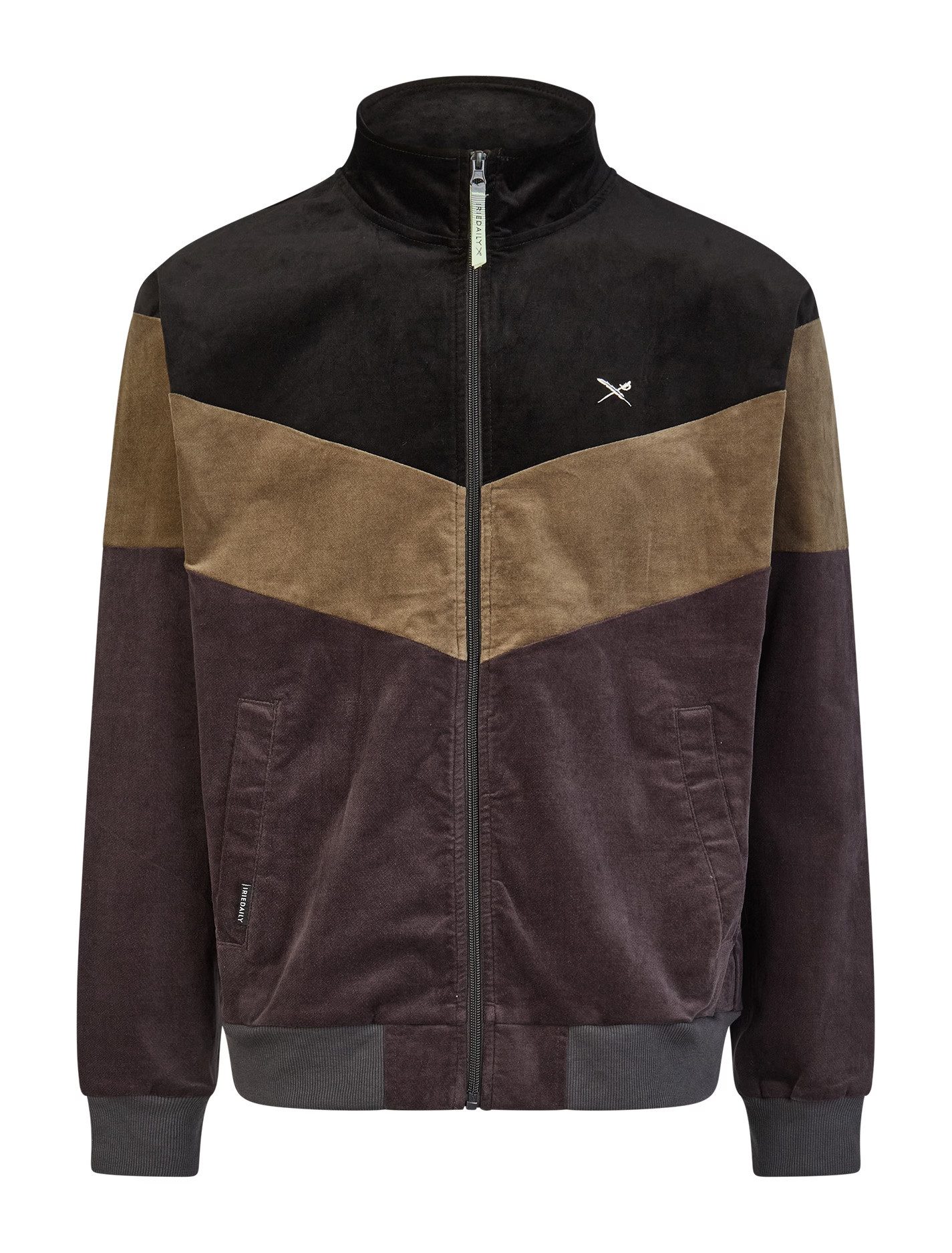 iriedaily Sweatjacke - Herren Trainingsjacke - Jacke mit Stehkragen - Veloursjacke