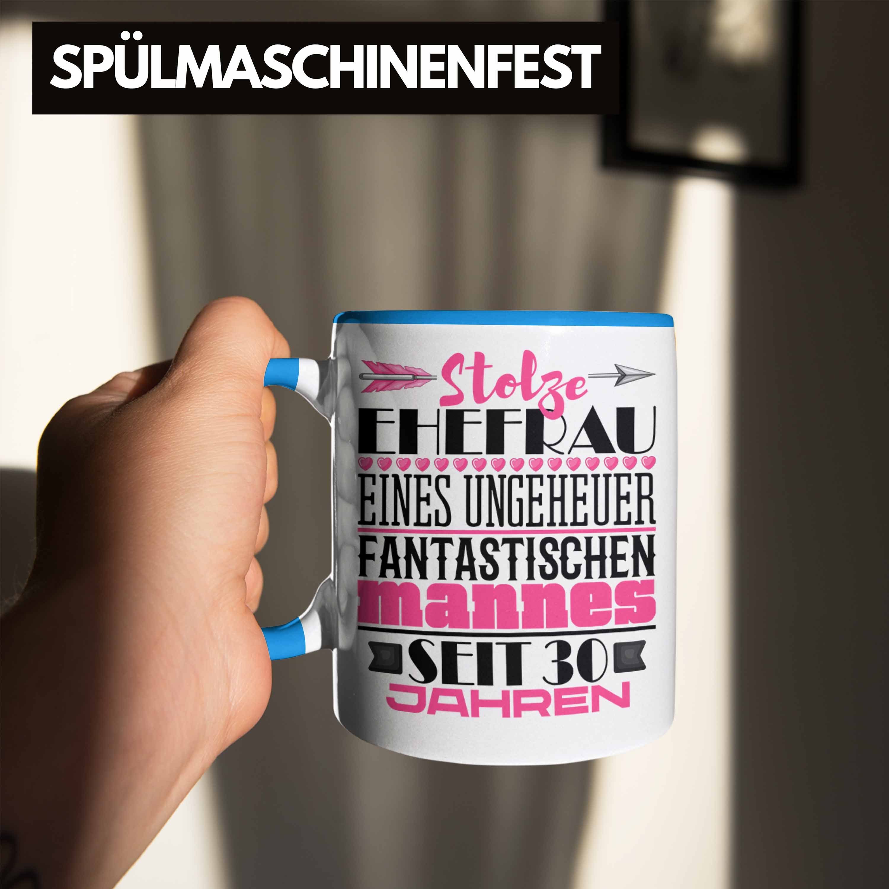 Tasse Blau Geschenk 30 Trendation Perlenhochzeit Geschenk von Ehefrau Mann Verheiratet Jahre