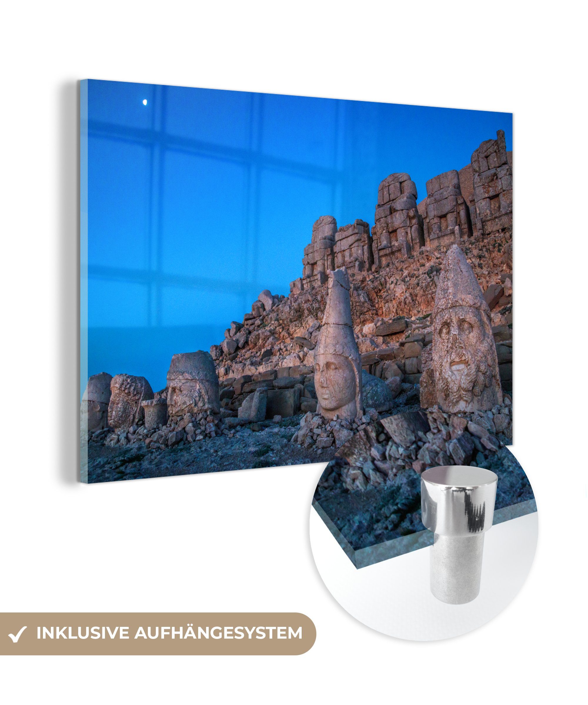 MuchoWow Acrylglasbild Dämmerungshimmel über Nemrut Dağı in der Türkei, (1 St), Acrylglasbilder Wohnzimmer & Schlafzimmer