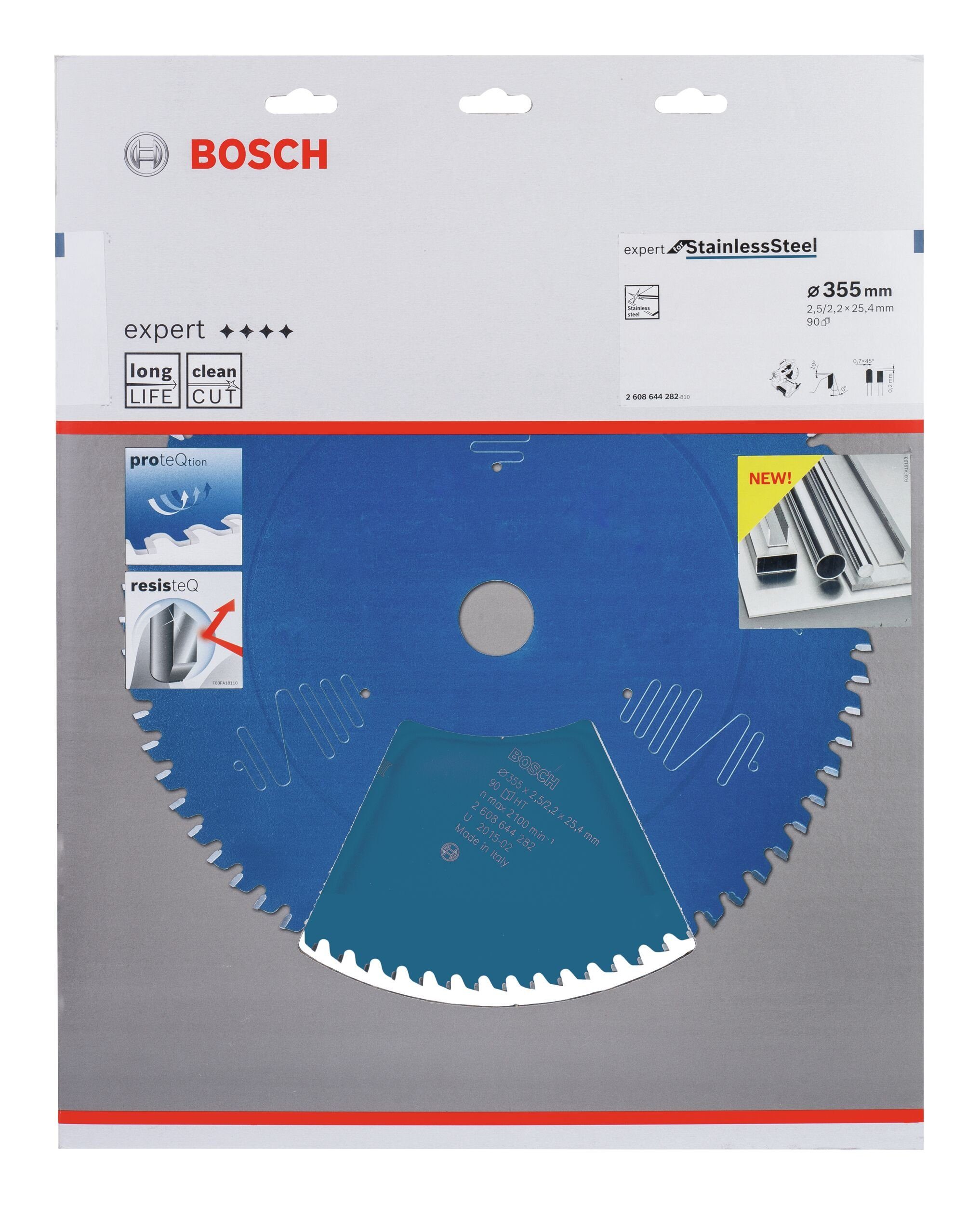 BOSCH Kreissägeblatt Expert x 355 Stainless 2,5 90Z, x For Steel - 25,4 mm