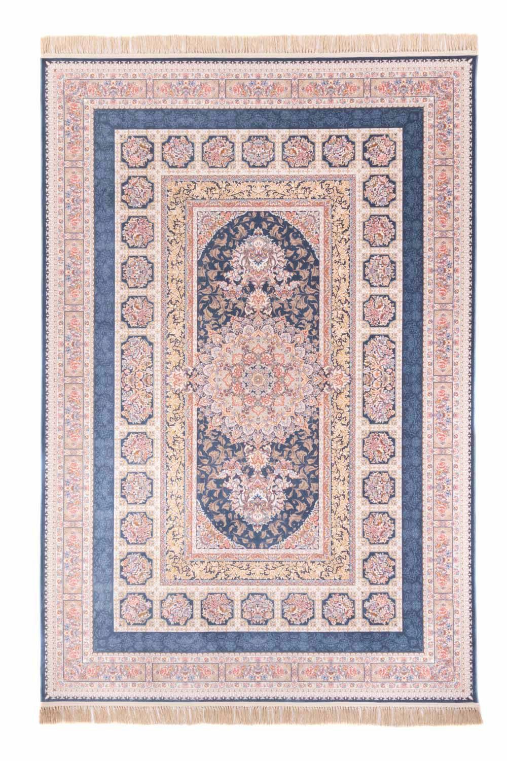 Orientteppich Orientteppich - Akghar - läufer, morgenland, rechteckig, Höhe: 8 mm Dunkelblau | Kurzflor-Teppiche