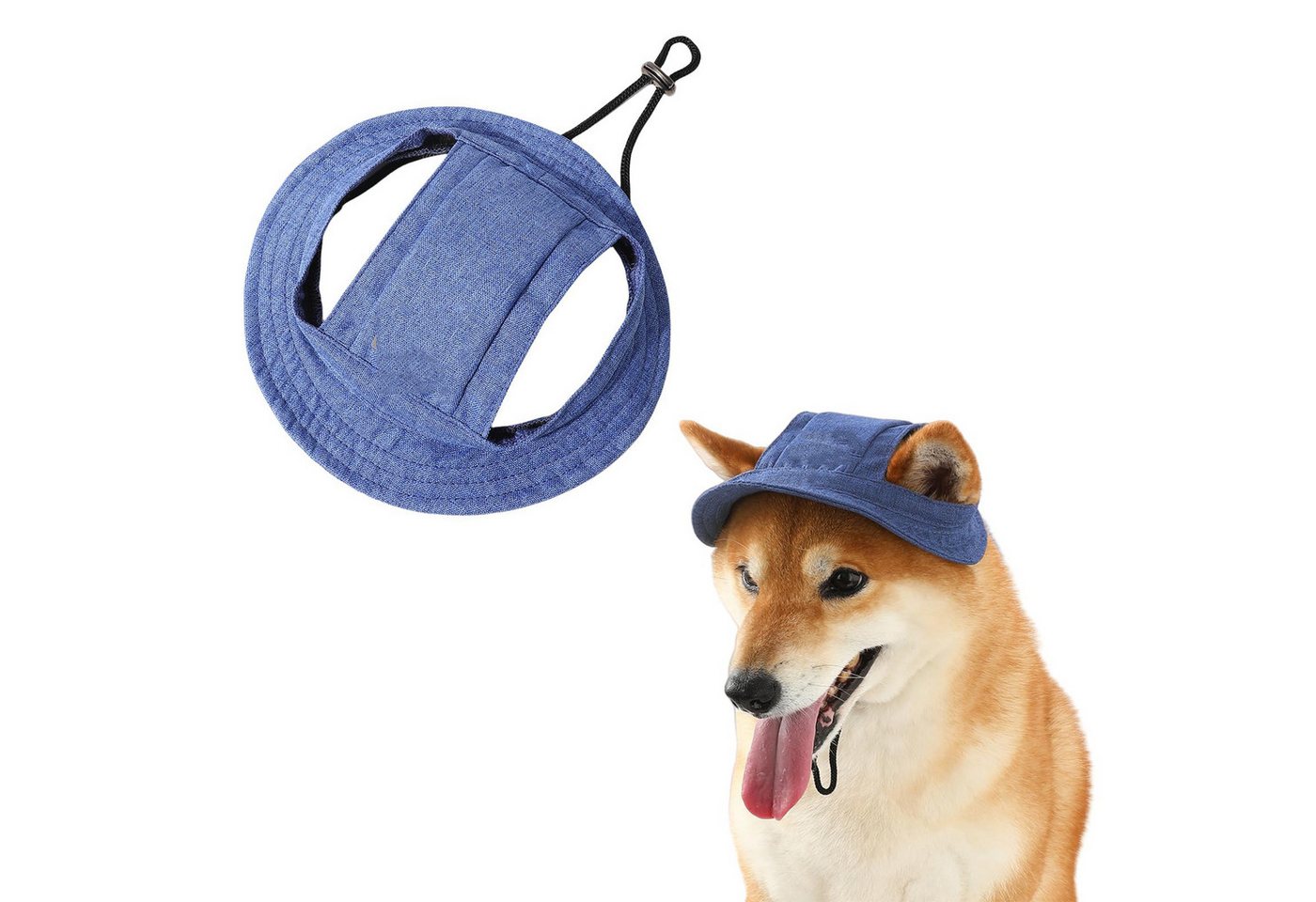 Srvillg Baseball Cap Verstellbarer Sonnenhut für Hunde mit Ohrenöffnungen und Sonnenschutz. Outdoor-Wanderhut, geeignet für kleine, mittelgroße und große Hunde.
