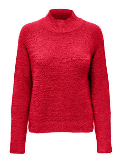 JACQUELINE de YONG В'язані светри Пуловери Flauschiger Stehkragen Sweater Gestrickt JDYJOLA 6193 in Rot