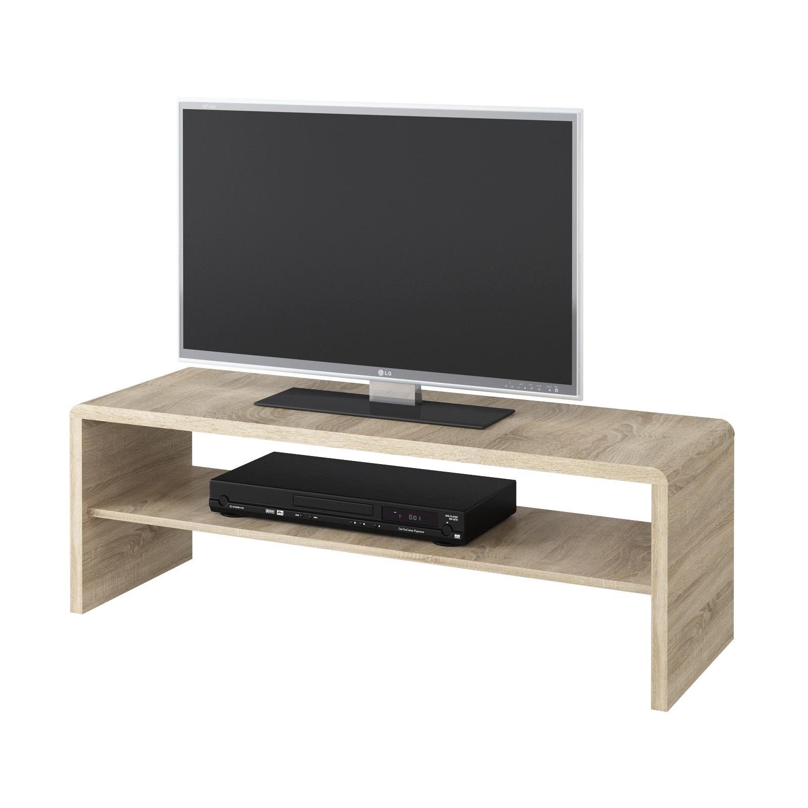 TV x in Lowboard Couchtisch CARO-Möbel Ab cm LEXA, mit Eiche Couchtisch 120 Sonoma Fernsehtisch 40