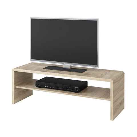 CARO-Möbel Couchtisch LEXA, Couchtisch TV Lowboard Fernsehtisch in Sonoma Eiche 120 x 40 cm mit Ab