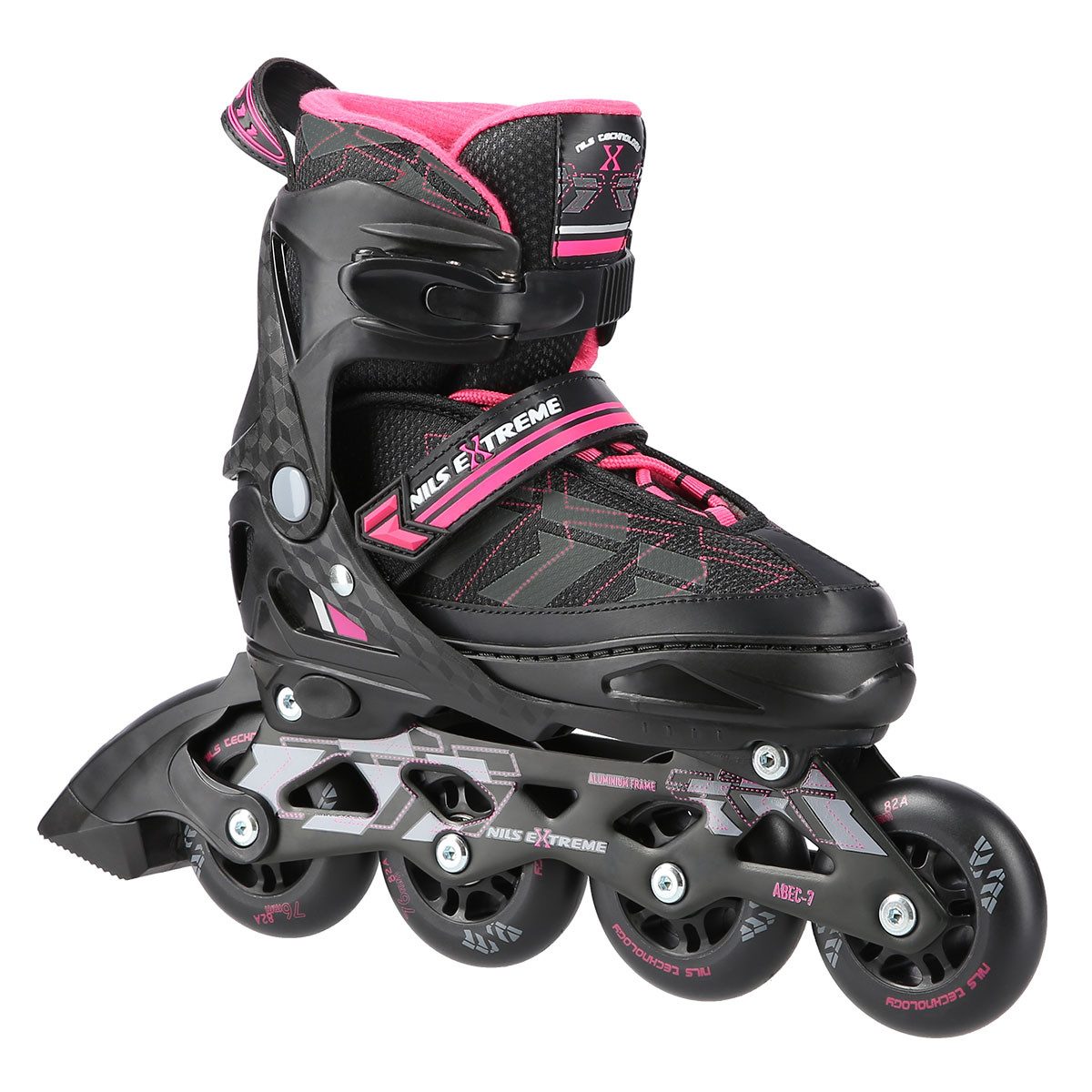Inlineskates Inliner verstellbare Inline Skates, Größe 31-42 schwarz/rosa