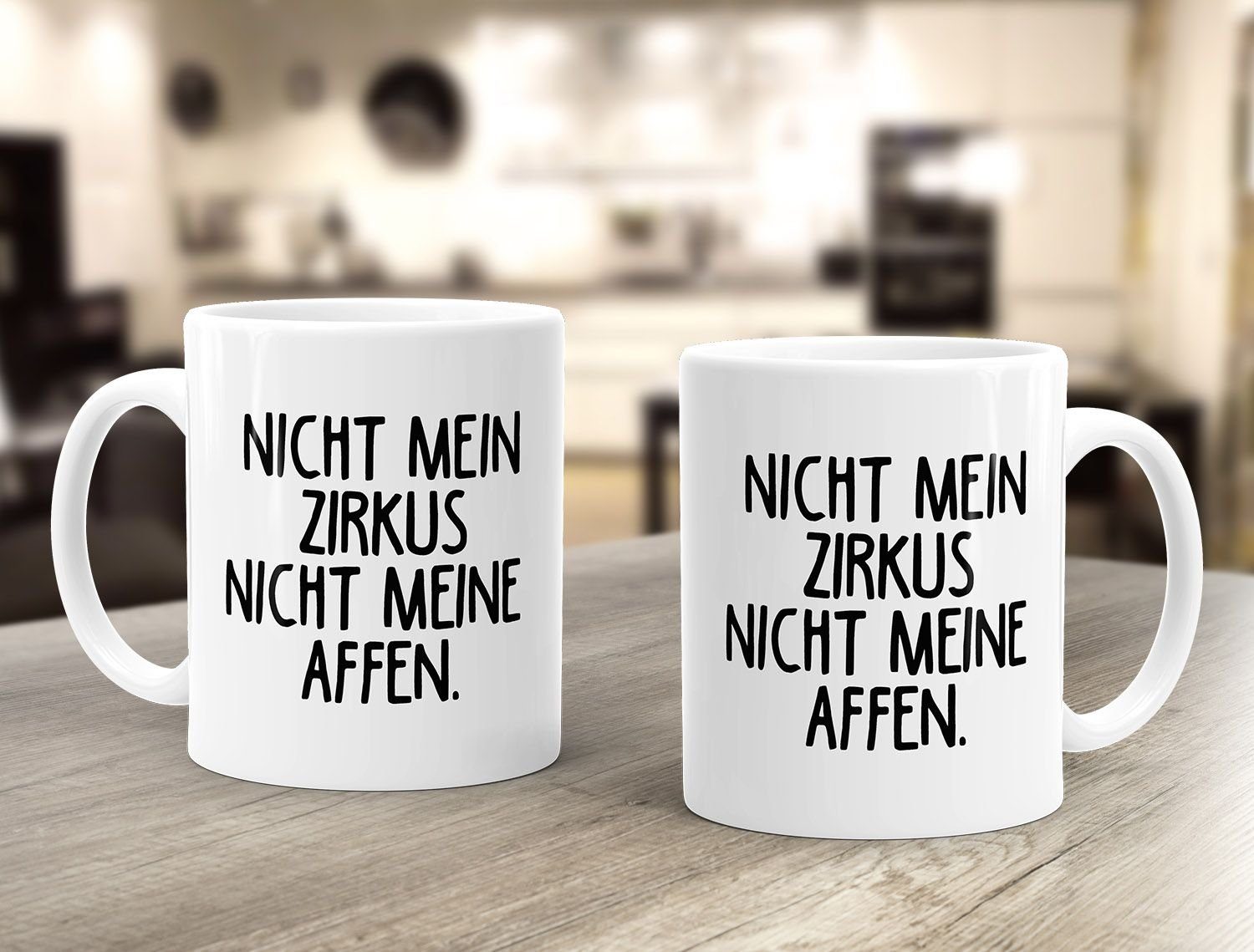 MoonWorks Tasse Kaffee-Tasse Spruch Bürotasse Nicht mein Zirkus Nicht meine Affen MoonWorks®, Keramik