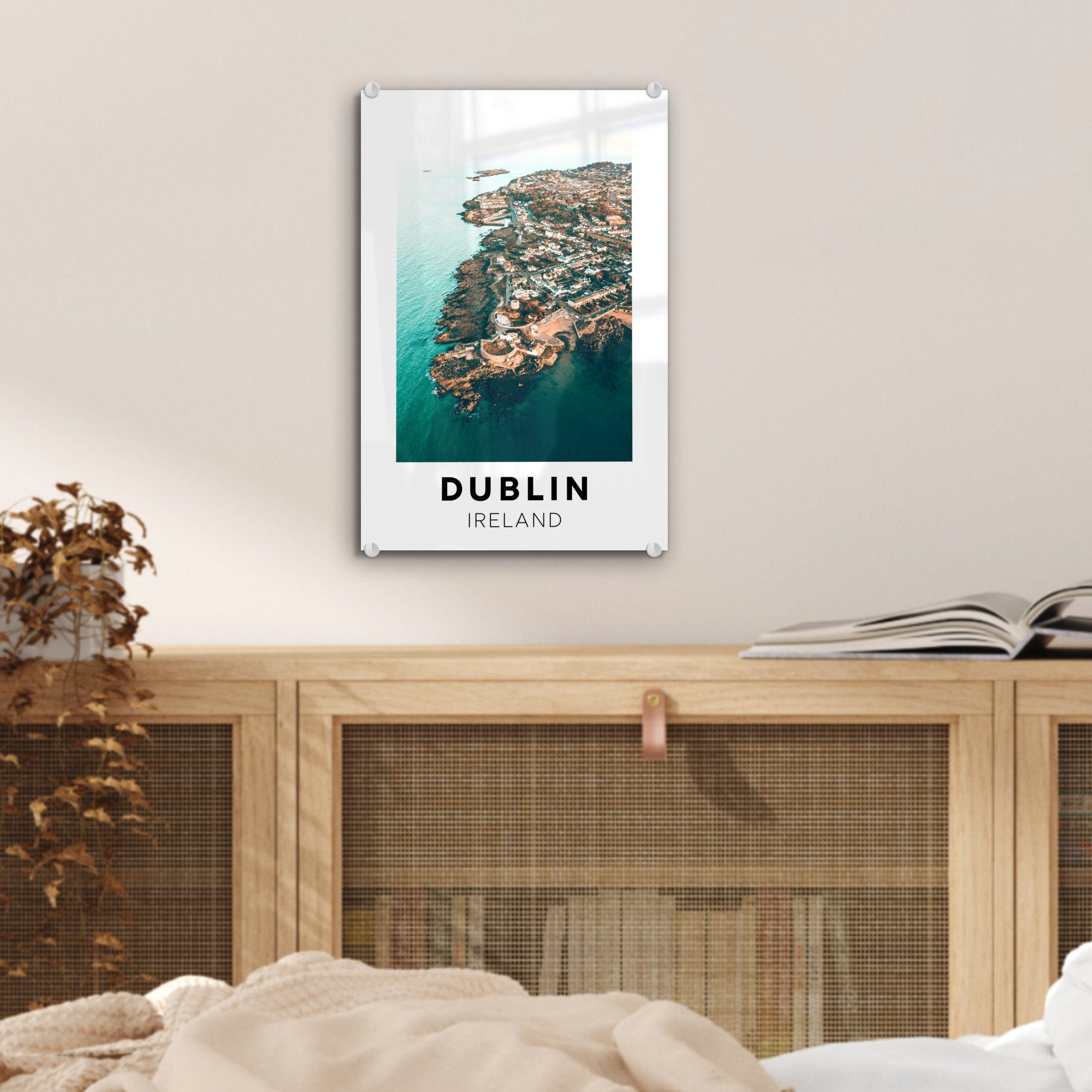 - (1 Glas Acrylglasbild - auf Wanddekoration Foto Irland Wandbild Meer, St), - Glas auf MuchoWow Dublin - Bilder Glasbilder -