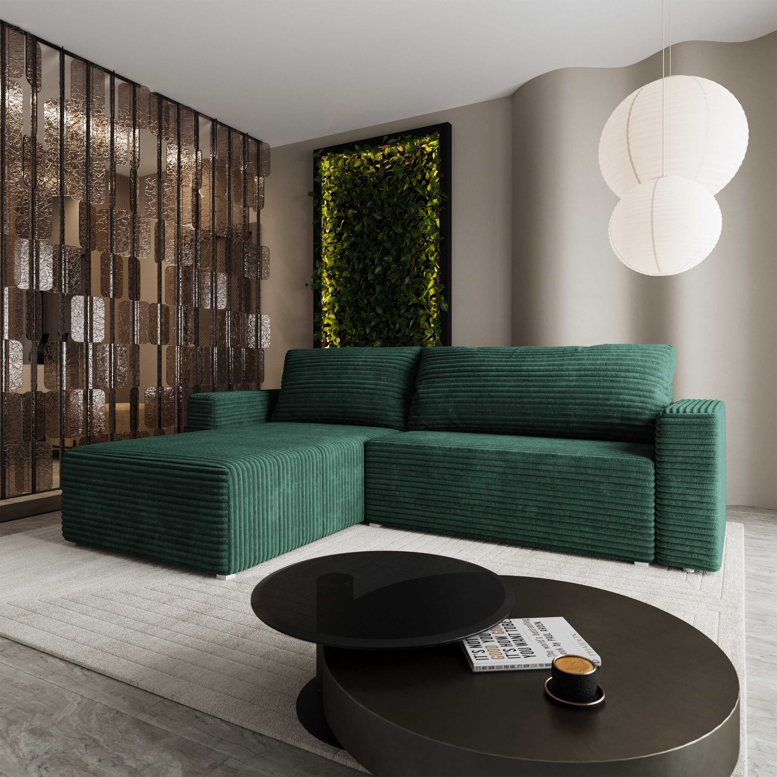 Masseno Ecksofa CALTI mit Schlaffunktion L-Form, Sofa mit Bettkasten