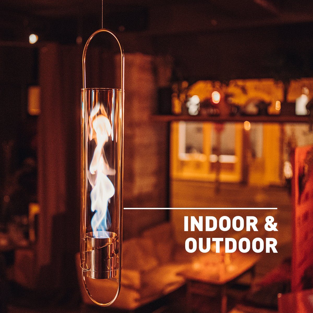 höfats Echtfeuer-Dekokamin SPIN 900, SPIN 1200 Hängefeuer (Schwebendes Feuer für Indoor und Outdoor, Windlicht, Bioethanolkamin, Bioethanolfeuer aus Edelstahl)