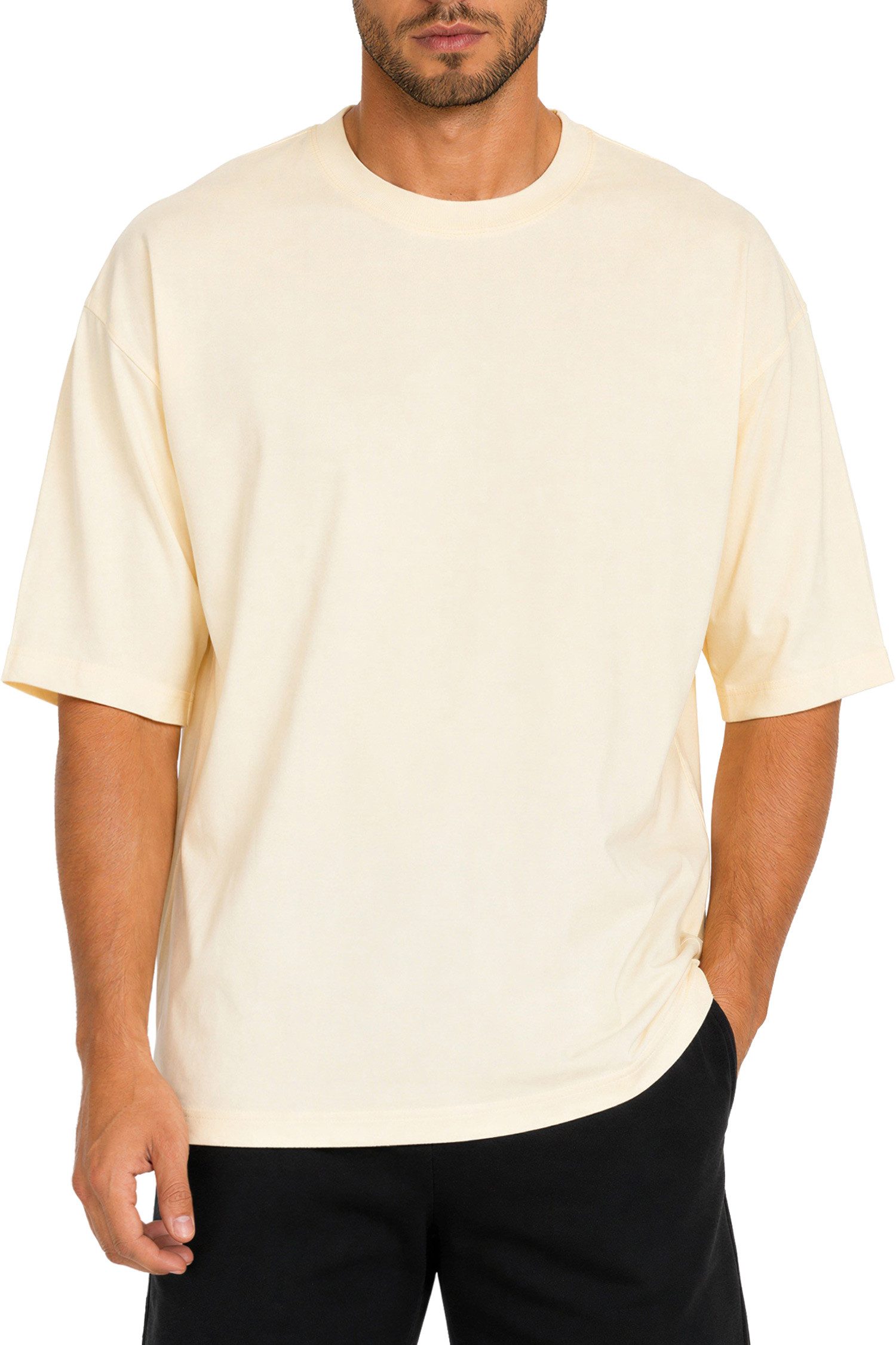 T-Shirt Herren Regular Fit Kurzarmshirt Shoulder Drop 25RS071