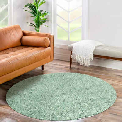 Hochflor-Teppich »City Shaggy«, Carpet City, rund, Höhe 30 mm, Teppich Einfarbig Uni, besonders flauschig-weich, ideal für Wohnzimmer & Schlafzimmer