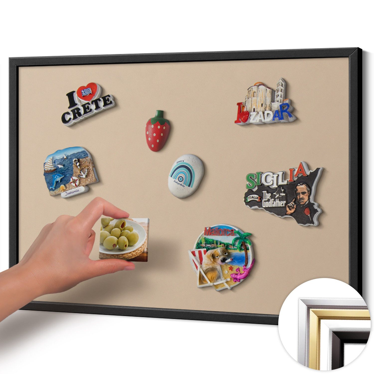 Tulup Magnettafel mit schwarzem Rahmen, einfarbigen Farben, für das Homeoffice, Magnetisches Memoboard Dekorative für Erinnerungen