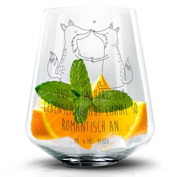 Mr. & Mrs. Panda Cocktailglas Füchse Liebe - Transparent - Geschenk, Cocktail Glas mit Wunschtext, Premium Glas, Einzigartige Gravur
