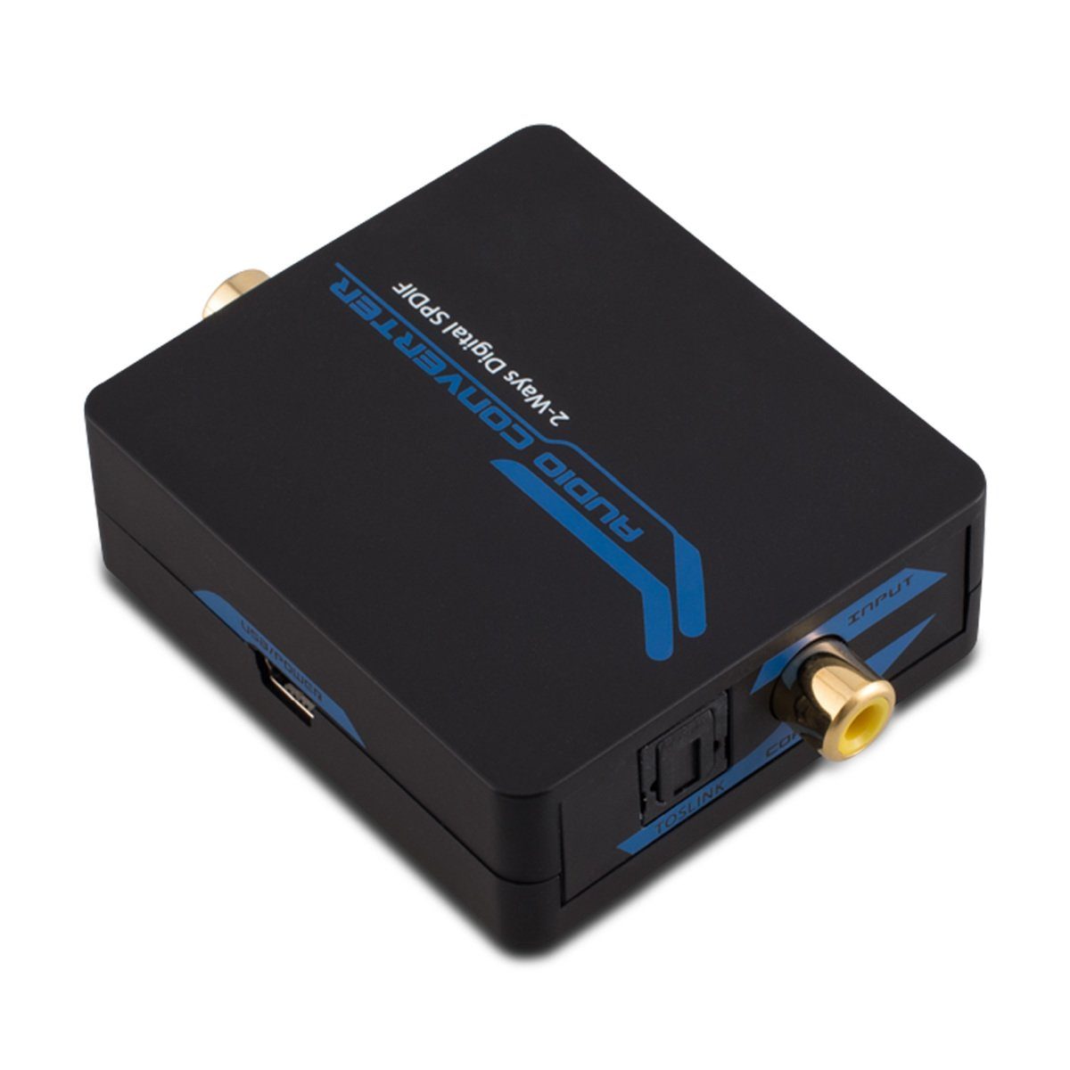 kwmobile Audio- & Video-Adapter, Koaxial Toslink Converter Digital - SPDIF  Konverter Audio Wandler von optischem Toslink zu digitalem Coax Ausgang -  mit Mini-USB Kabel