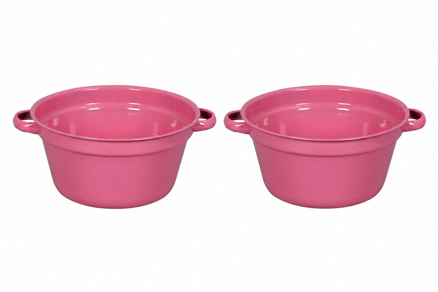 finehomegarden Pflanzschale Dekoschale 2er-Set aus Metall mit Henkel Pink Ø 21,5cm H10,5cm Schale (Set, 2 St., 2er- Set), Pflanzschale, Aufbewahrungsschale & Wohndeko