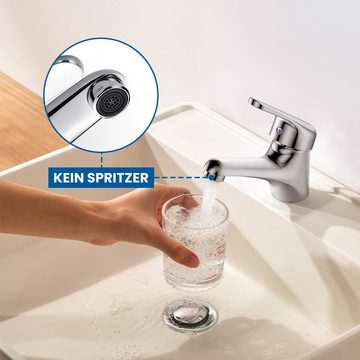 Auralum Waschtischarmatur Wasserhahn Bad Chrom Einhandmischer Waschbecken Armatur Mischbatterie für Badezimmer,Gäste WC