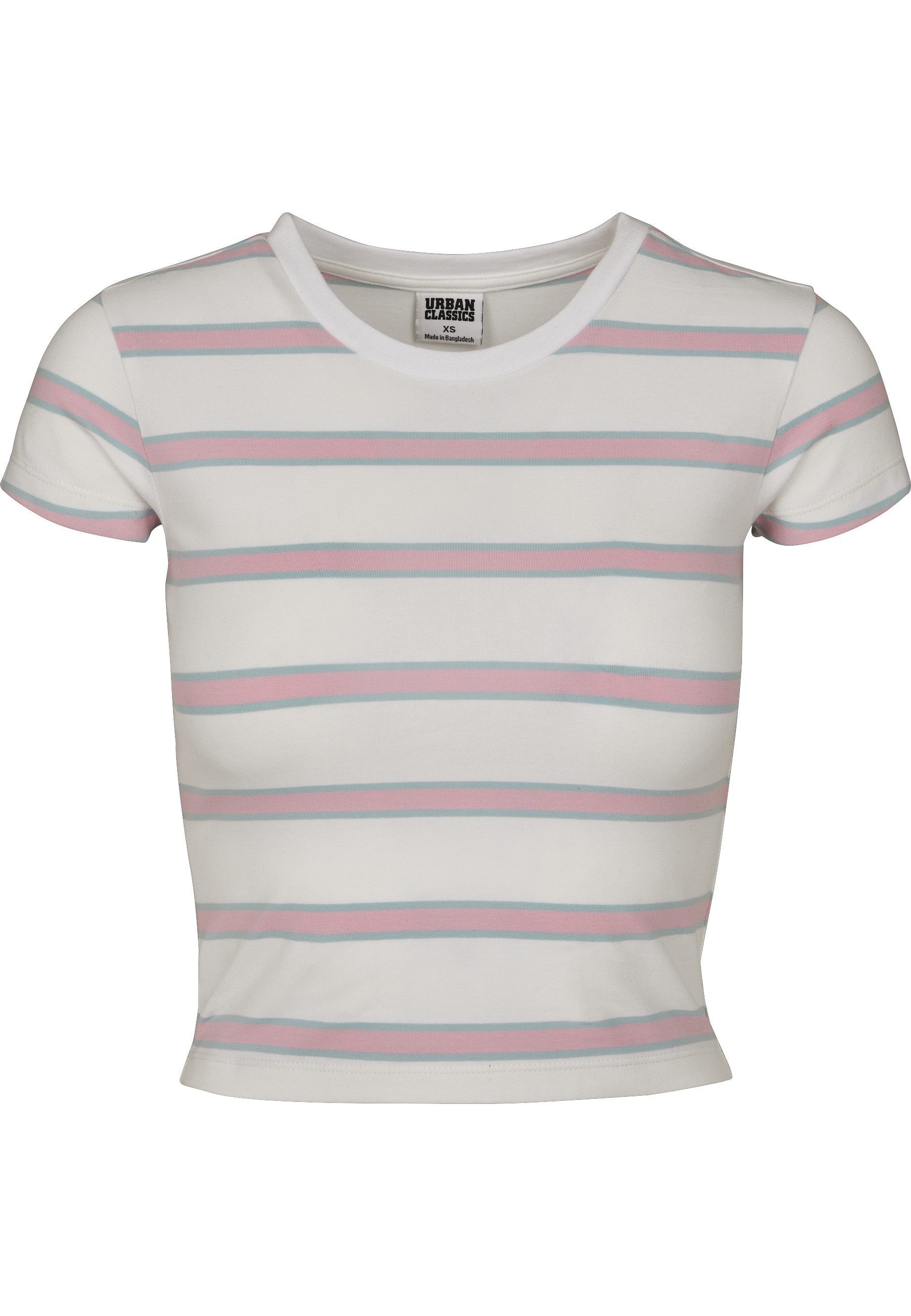 T-Shirt Urban Classics Damen Ladies Stripe Cropped Tee