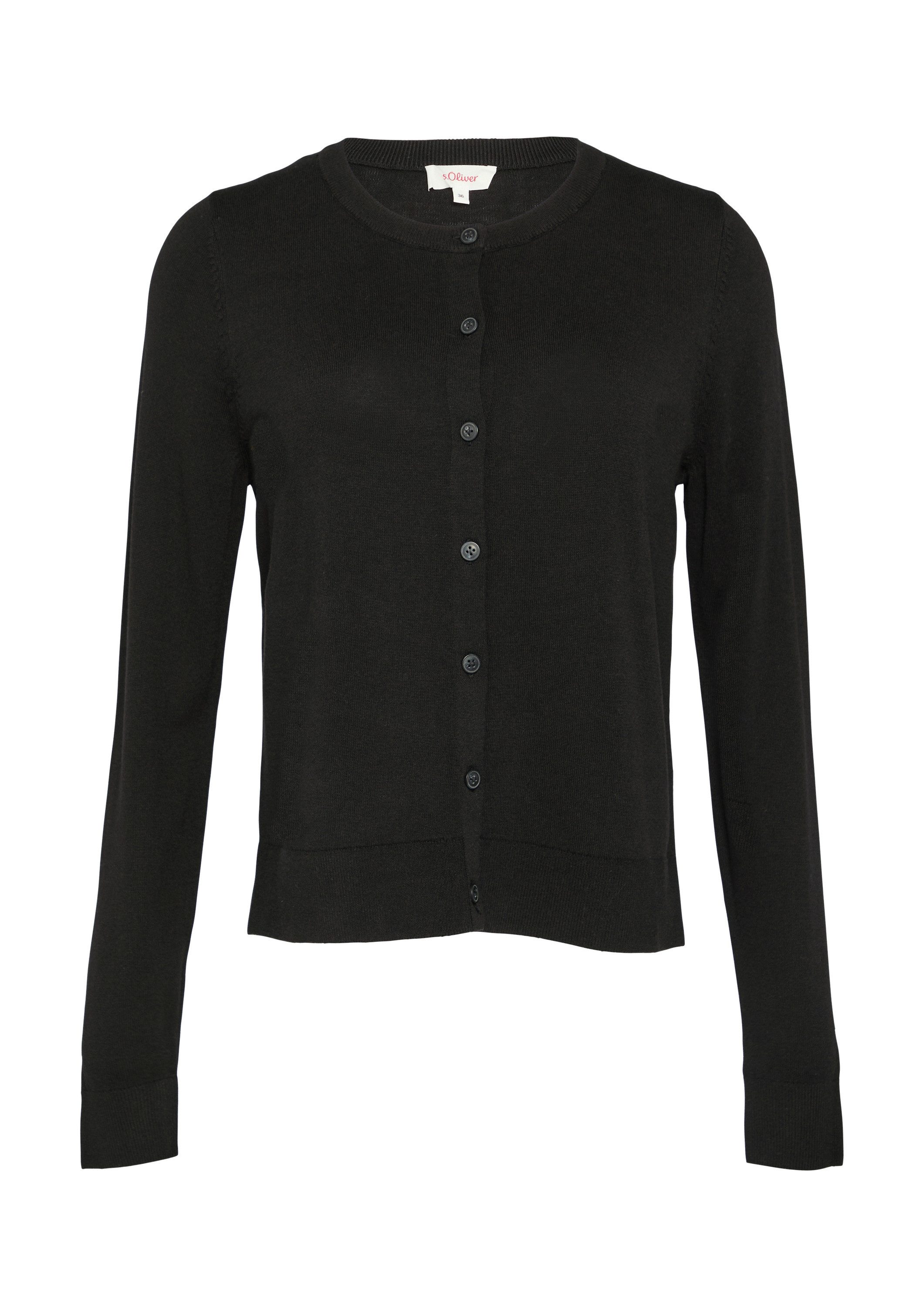 s.Oliver Cardigan Strickjacke Rundhals-Strickjacke mit Knopfleiste günstig online kaufen