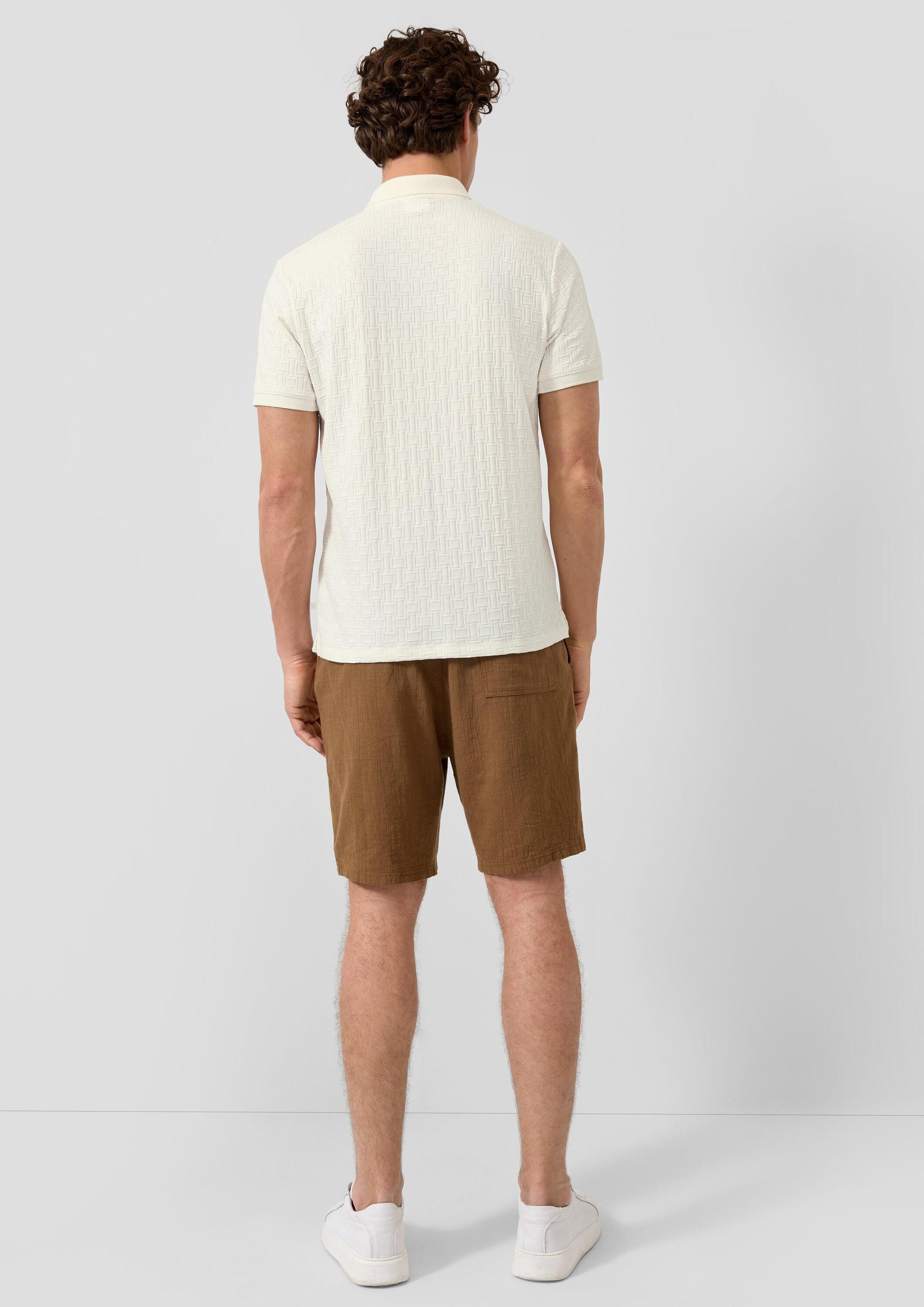 s.Oliver Kurzarmshirt Polo-Shirt Jacquard-Poloshirt mit seitlichen Schlitzen