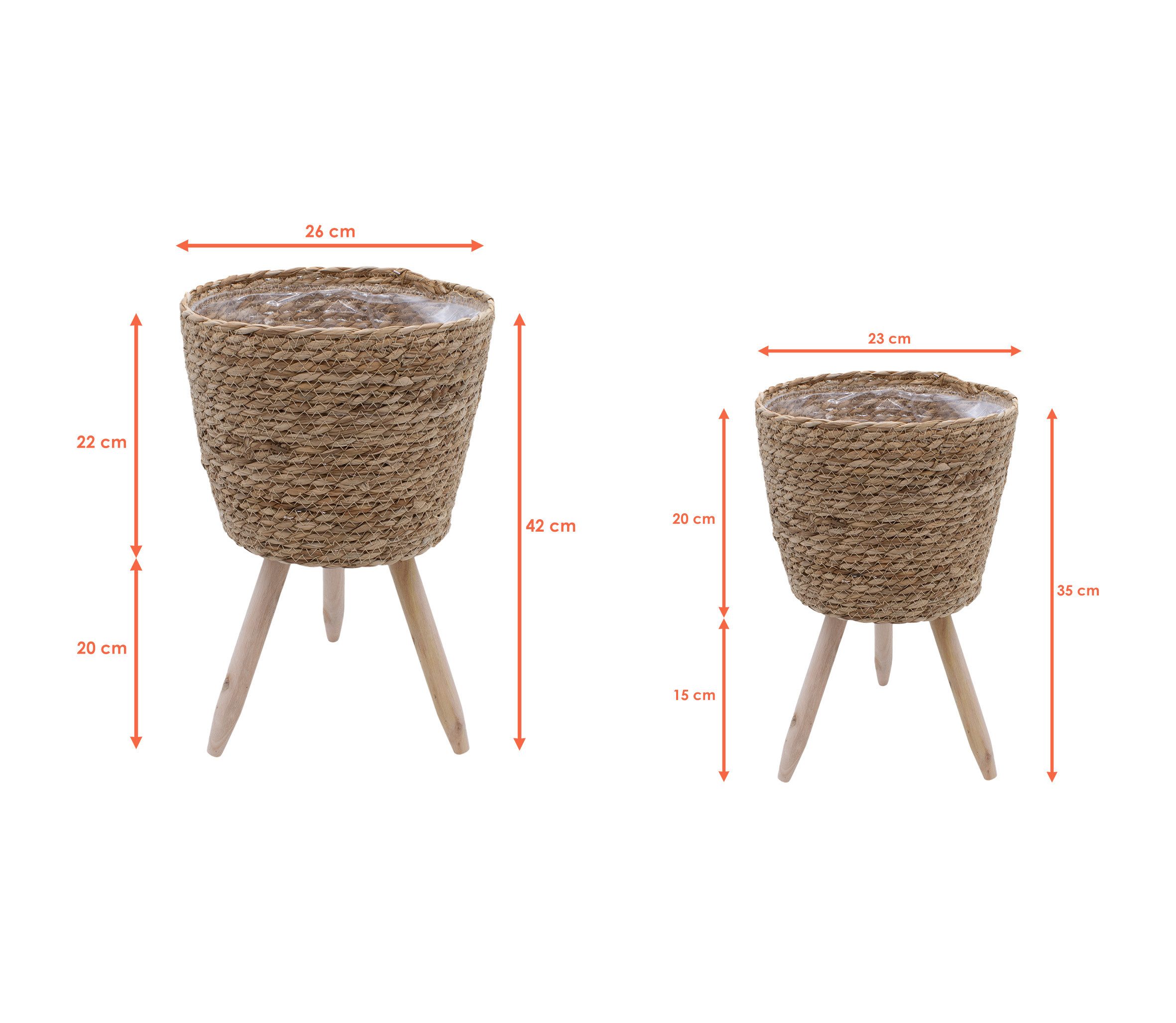 Spetebo Blumentopf 2er Set Weide Pflanztopf günstig online kaufen