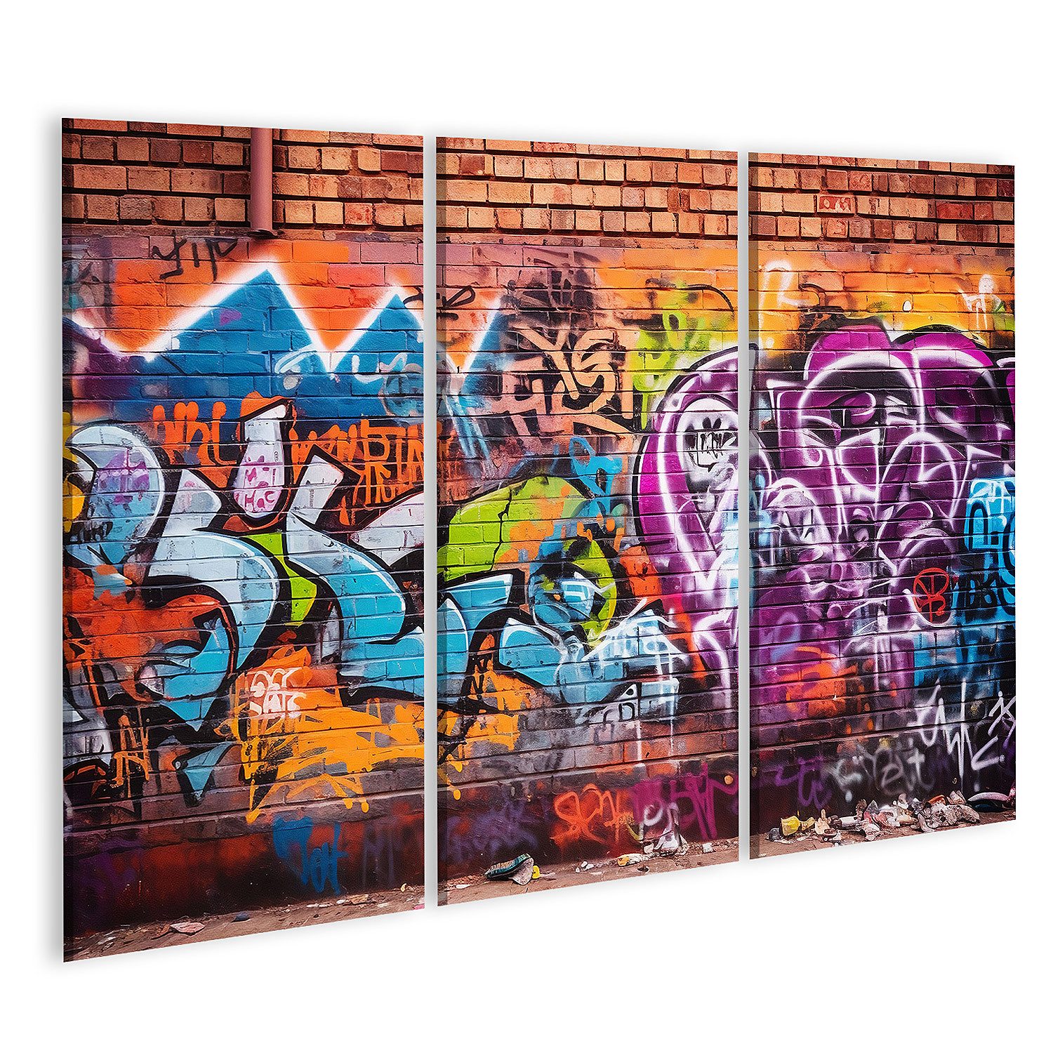 islandburner Leinwandbild Graffiti Wand Bilder günstig online kaufen
