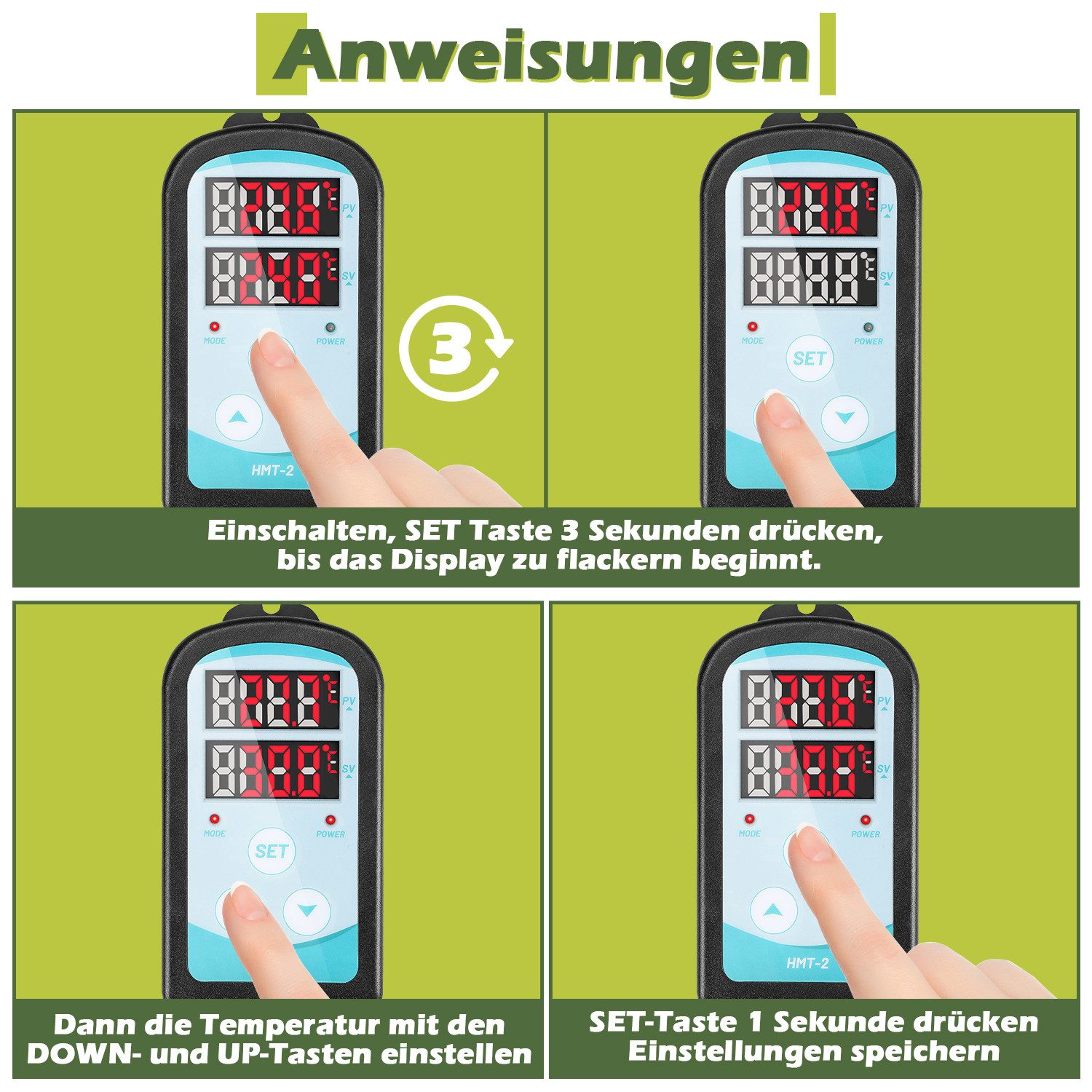 Clanmacy Heizgerät Gewächshausheizung mit Temperaturregler Elektrische Stabheizung 60W, 60 W – Bild 5 von 5