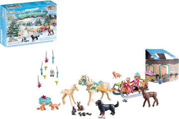 Playmobil® Spielzeug-Adventskalender Spielbausteine, Pferde: Schlittenfahrt (71345), Horses of Waterfall; teilweise aus recyceltem Material