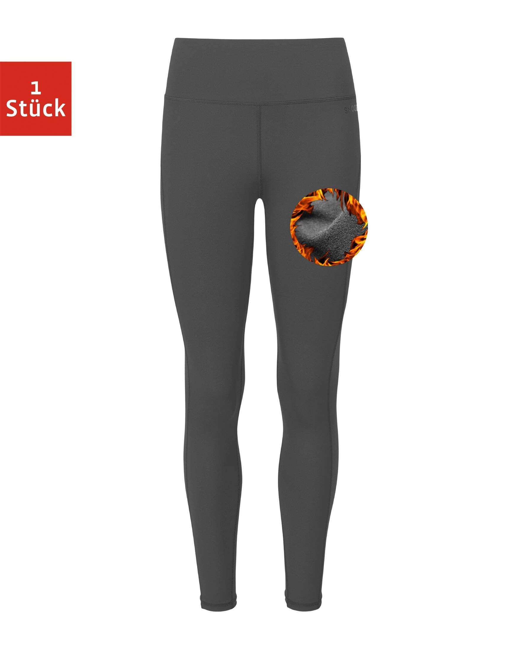 SNOCKS Highwaist Leggings Thermoleggings Damen (1-tlg) von innen gepeached und mit praktischem Schlüsselfach