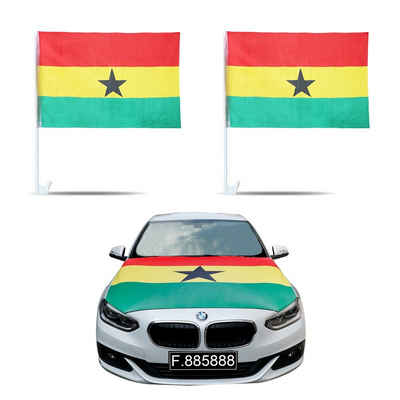 Sonia Originelli Fahne Auto-Fan-Paket Ghana Flaggen Außenspiegel Magnet Motorhaubenüberzug, Magnete: 3D-Effekt