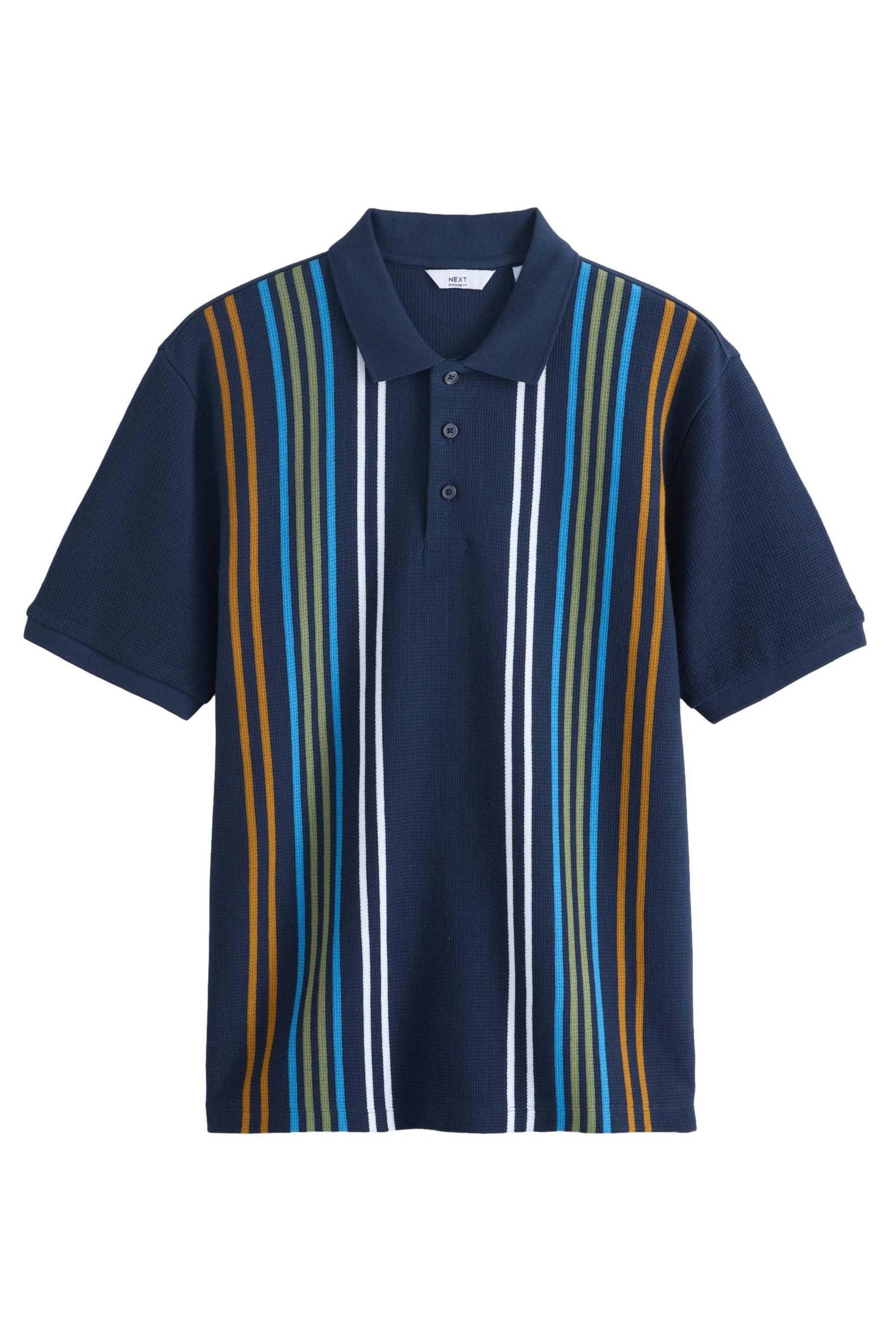 Poloshirt Poloshirt mit 1/4-RV und vertikalen Streifen