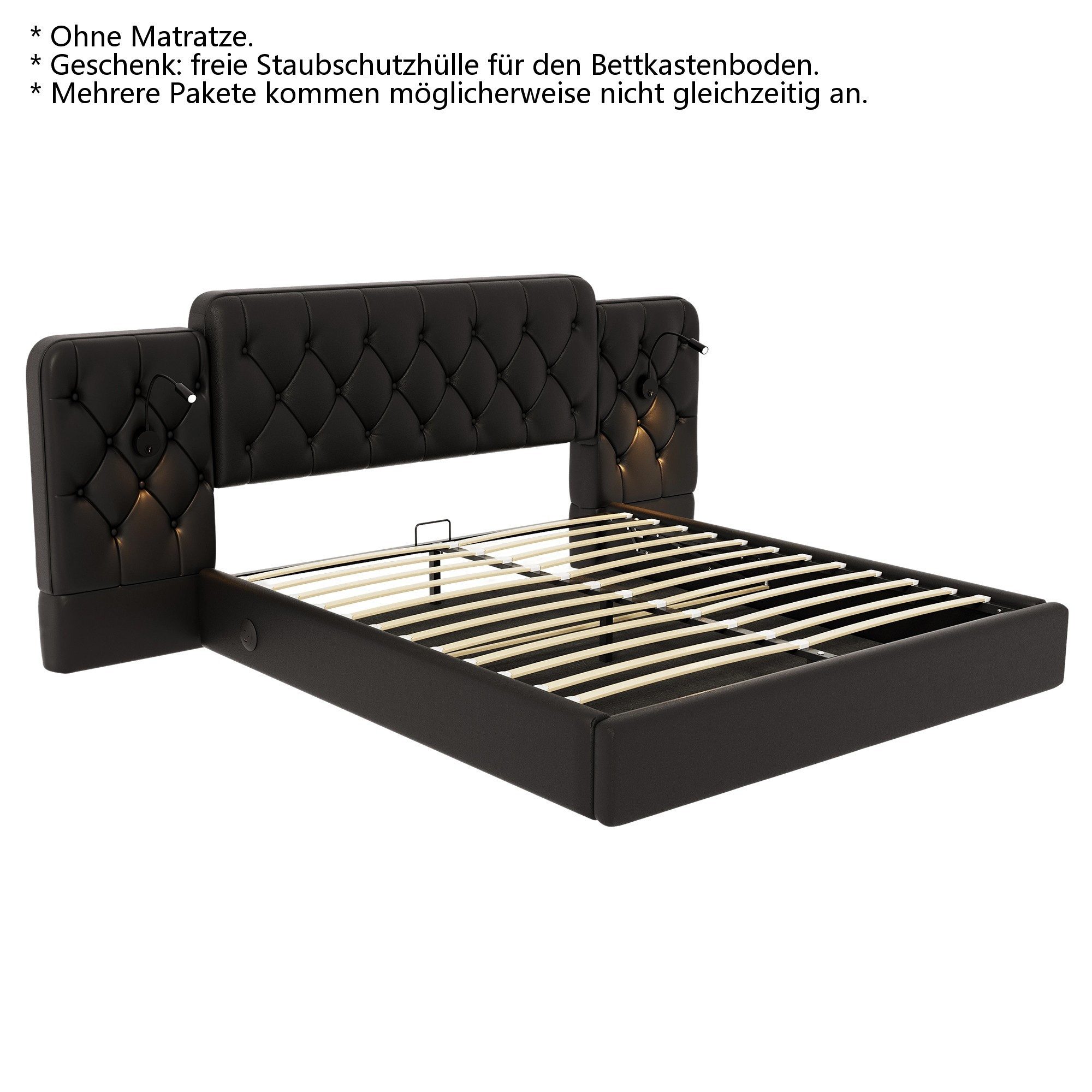 LVHOM Boxspringbett 160x200cm/180x200cm Bettgestell, Samt/PU, diamantgepräg günstig online kaufen
