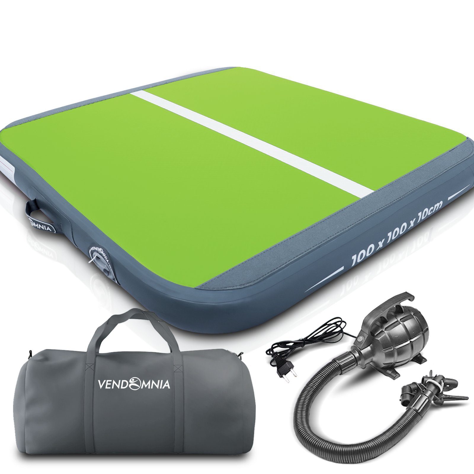 VENDOMNIA Gymnastikmatte AIRTRACK - Fitness Sport 1/2/3/4/5/6/7/8m Farbwahl (elektrische Luftpumpe aufblasbar PVC Dicke:10/20cm), Tumbling Tracking Gymnastik Yoga Air Track Matte