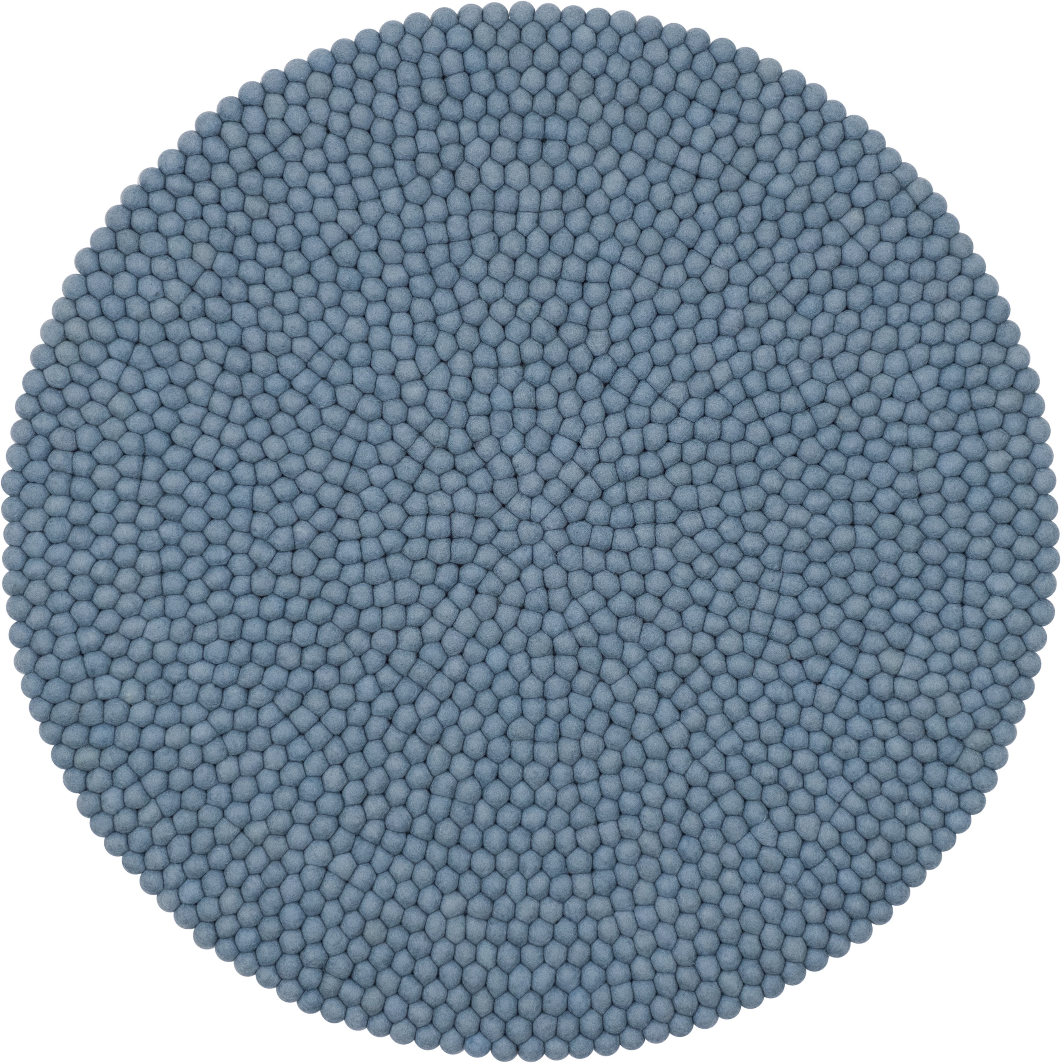 myfelt Wollteppich Mia Filzkugelteppich rund, 100% reine Schurwolle, in verschiedenen Größen erhältlich