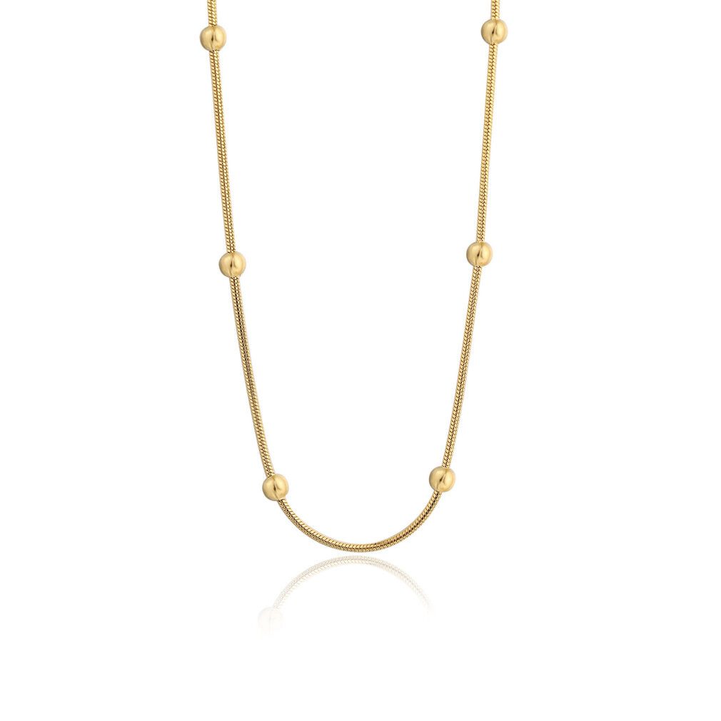 s'agapo Kette mit Einhänger Schöne klobige SHK50 vergoldete Halskette