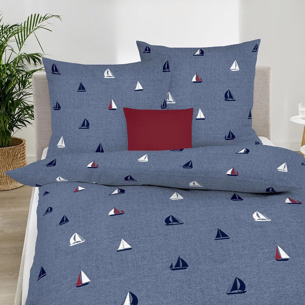 Kaeppel Bettwäsche Sailing Boats, Seersucker, 2 günstig online kaufen