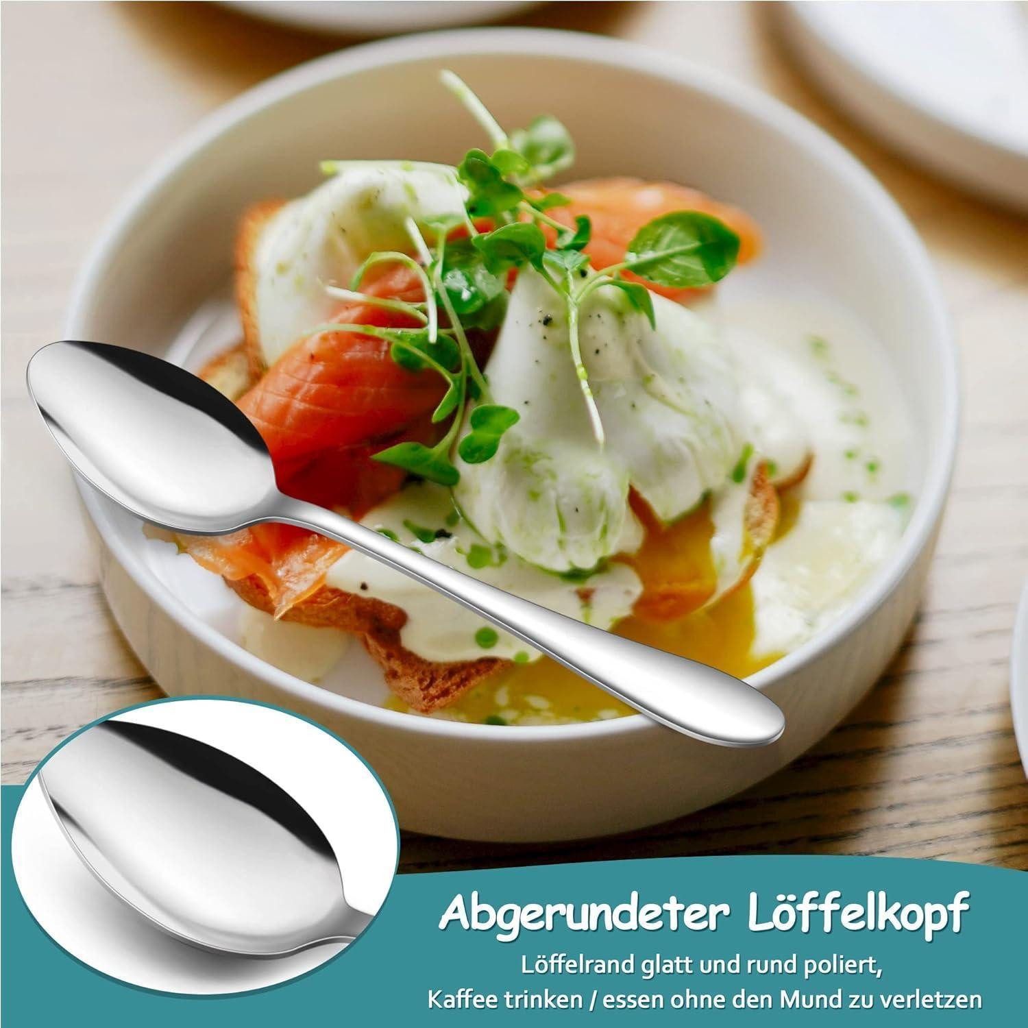 LuxusKollektion Teelöffel Teelöffel Edelstahl Espressolöffel Kaffeelöffel Klassisch Griff 12