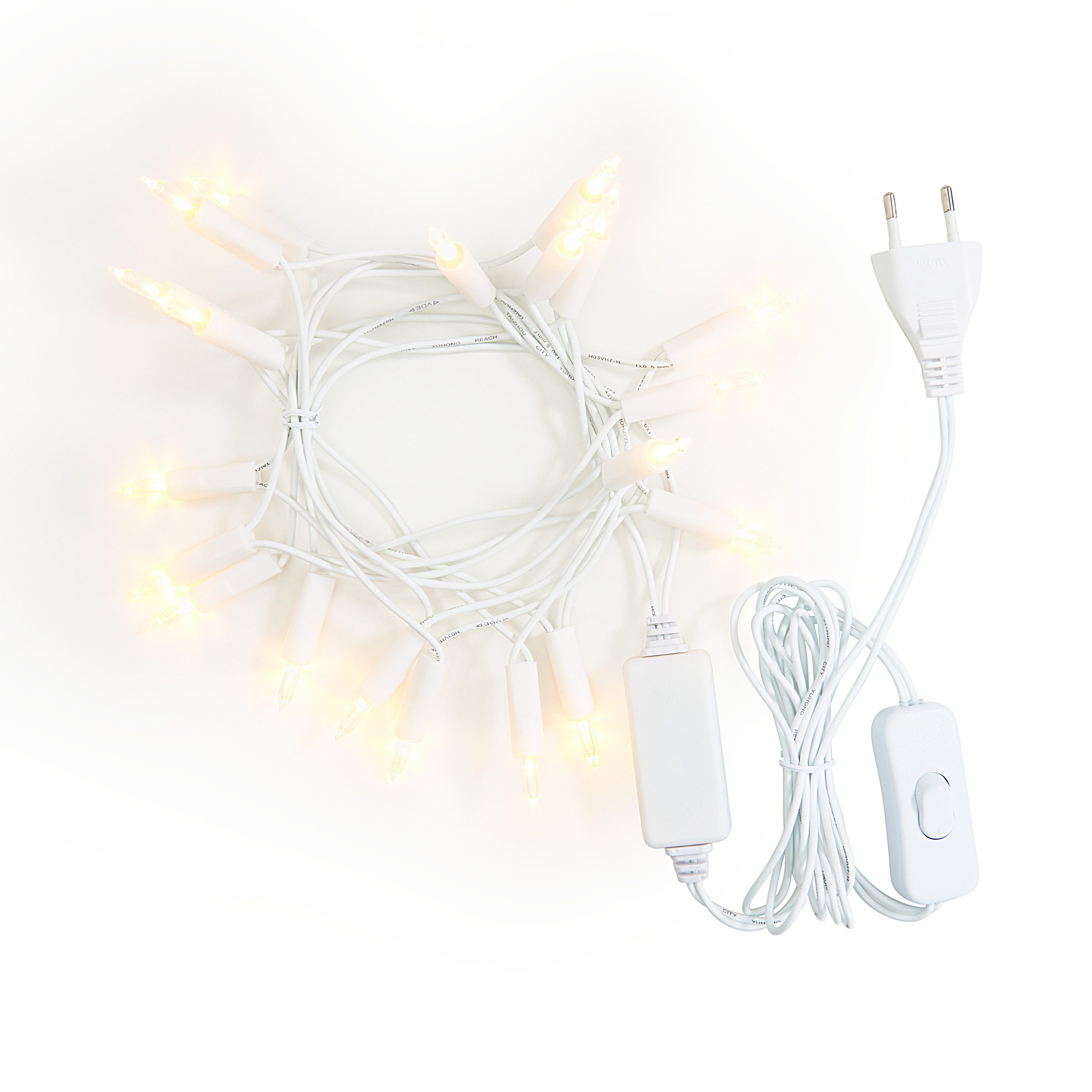KONSTSMIDE Lichterkette LED Mini Lichterkette, mit Schalter, 20 warmweiße Dioden