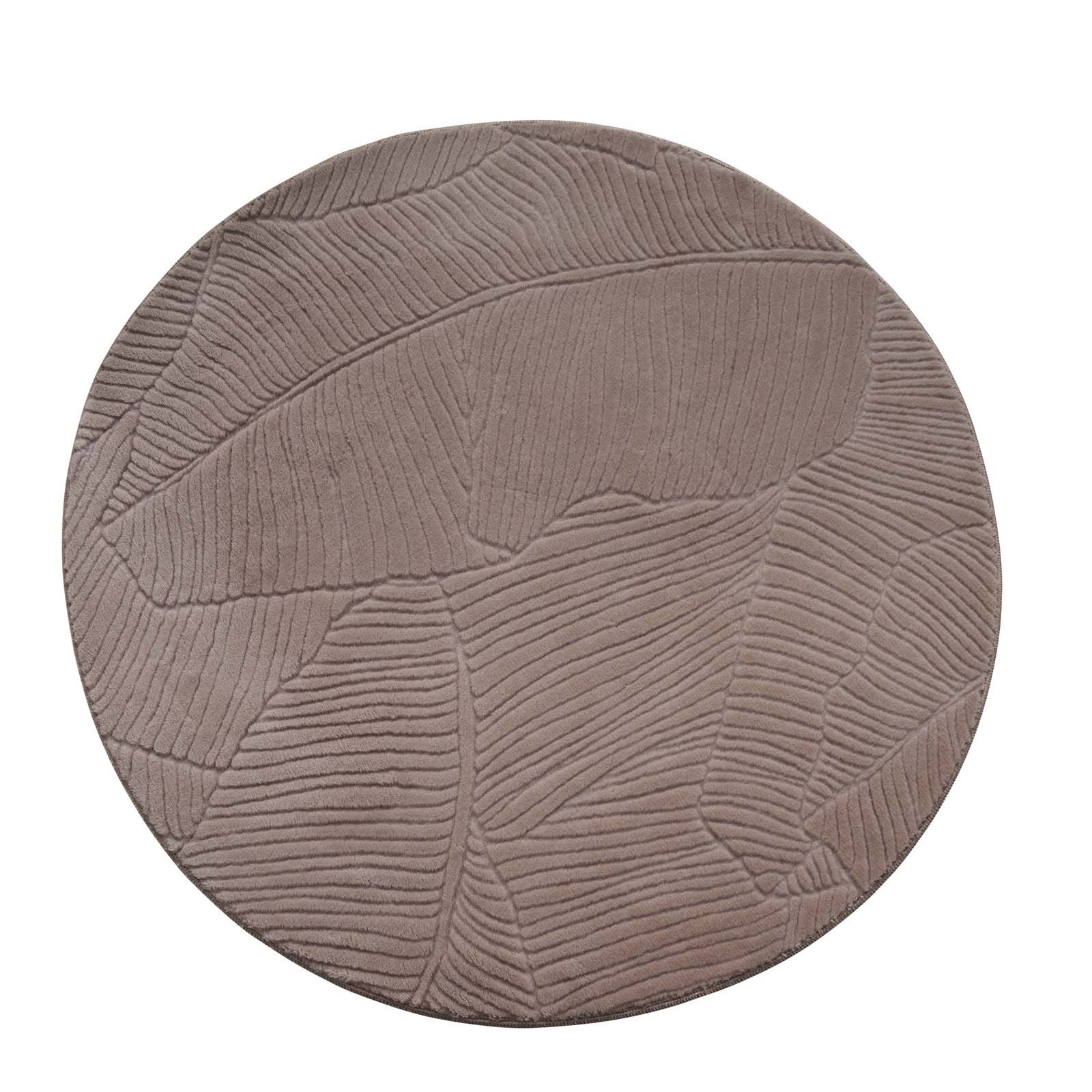 TaCa Home Teppich Kurzflor Teppich Hasenfell Optik, rechteckig, Höhe: 10 mm, Wohnzimmer, Kinderzimmer, Esszimmer, Blätter Taupe - 50 x 80 cm – Bild 4 von 5